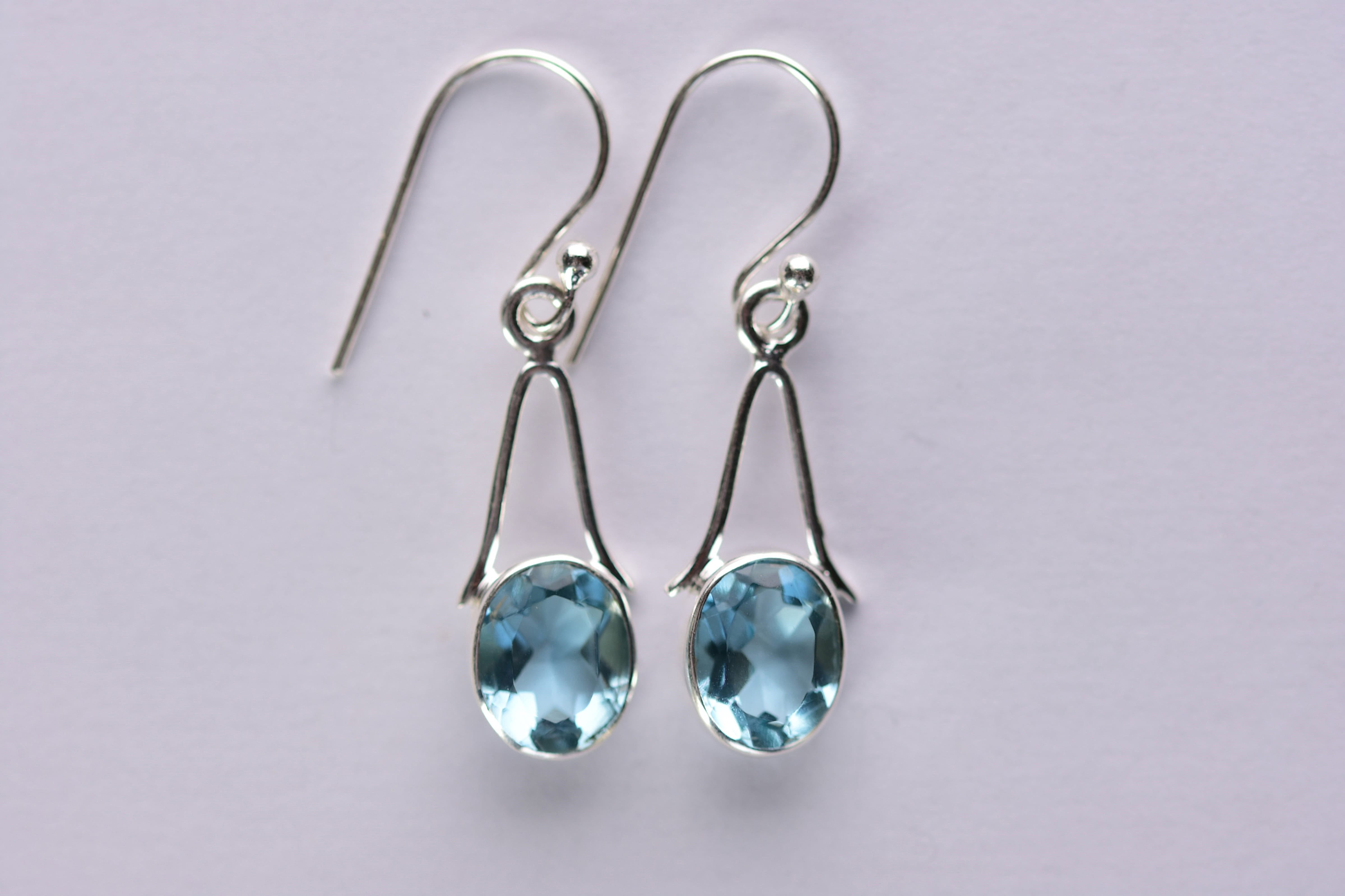 Topáz köves fülbevaló ezüst foglalatban