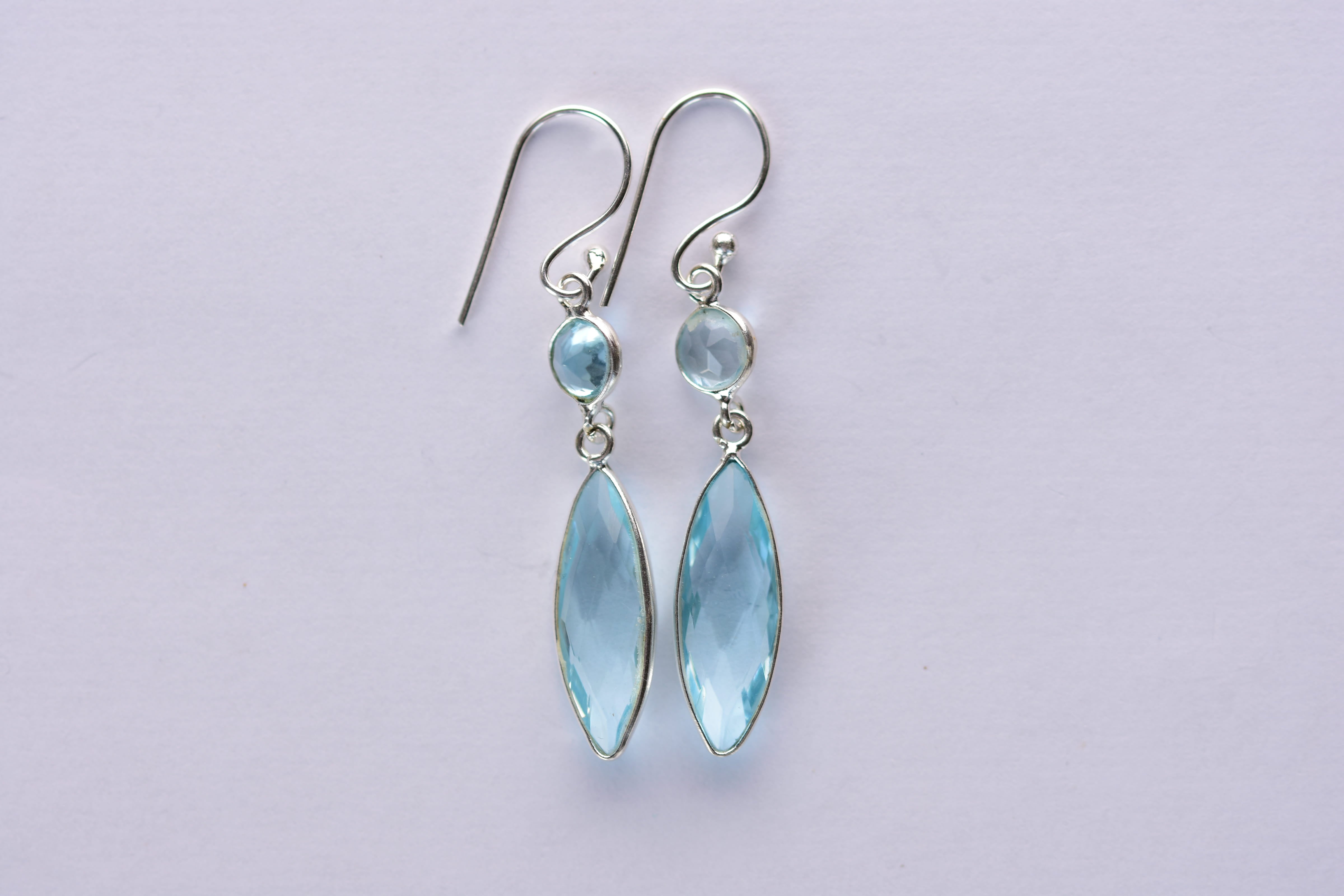 Topáz köves fülbevaló ezüst foglalatban