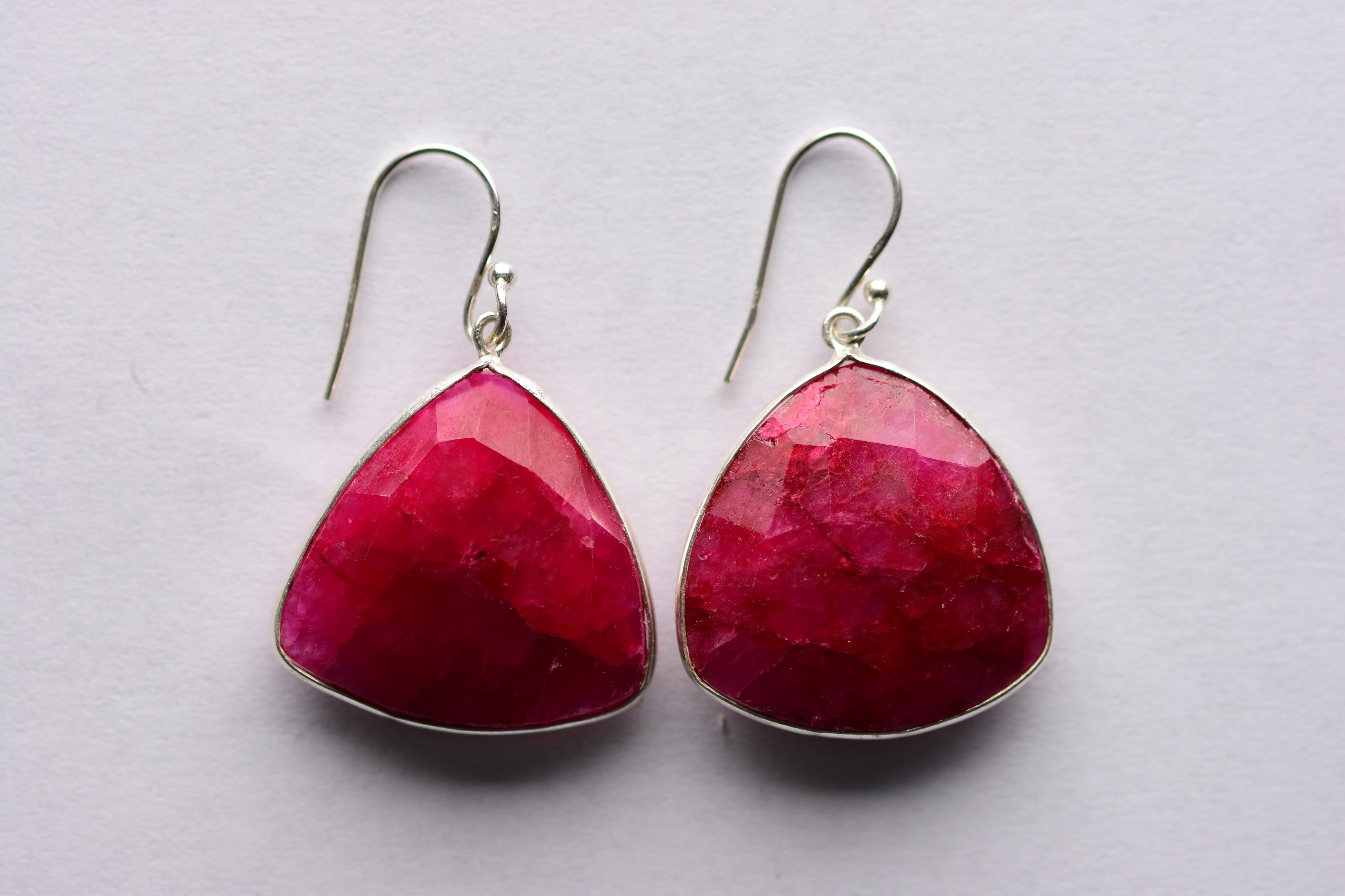 Achát fülbevaló ezüstbe foglalva