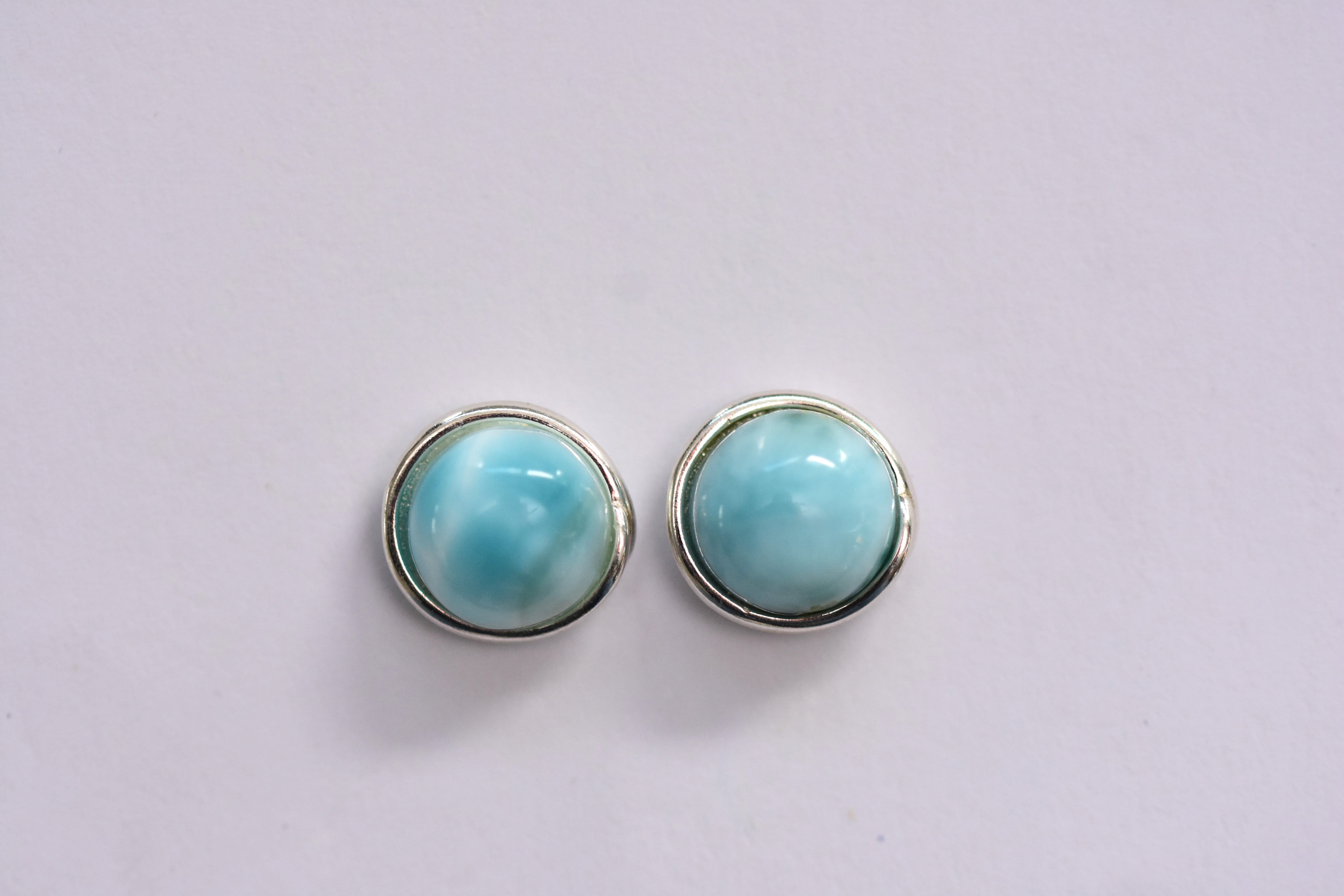 Larimar köves fülbevaló ezüst foglalatban