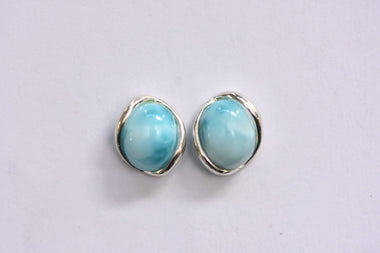 Larimar köves fülbevaló ezüst foglalatban