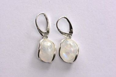 Holdkő fülbevaló ezüst foglalatban