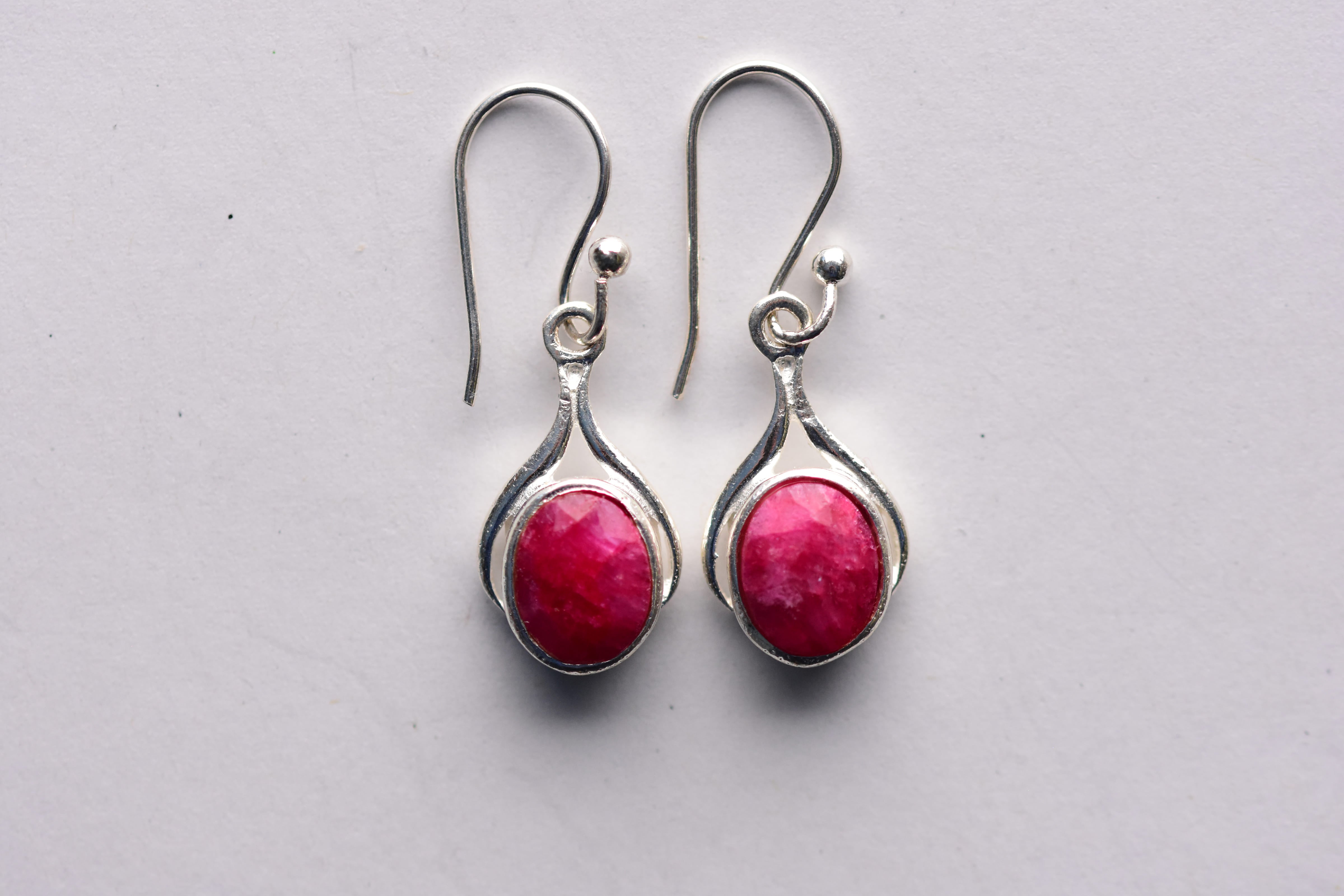 Achát köves fülbevaló ezüstbe foglalva