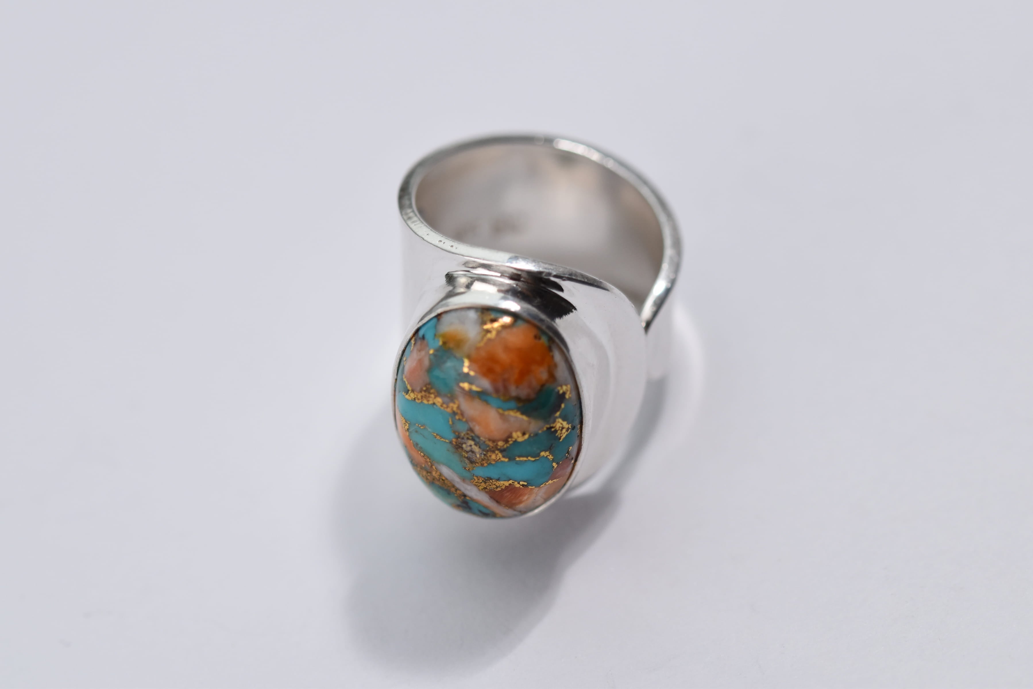 Osztriga türkiz köves gyűrű ezüst foglalatban