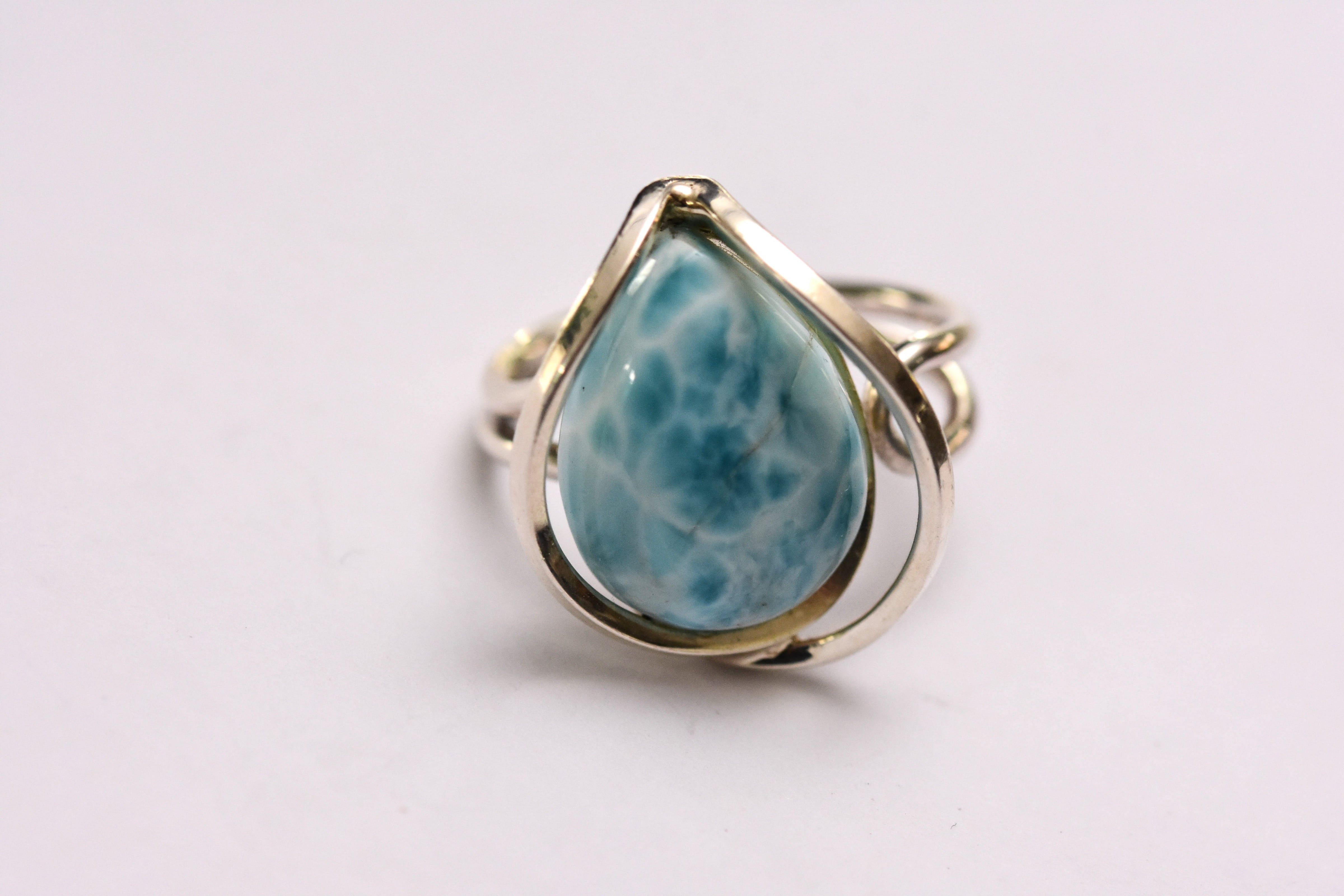 Larimar gyűrű ezüst foglalatban