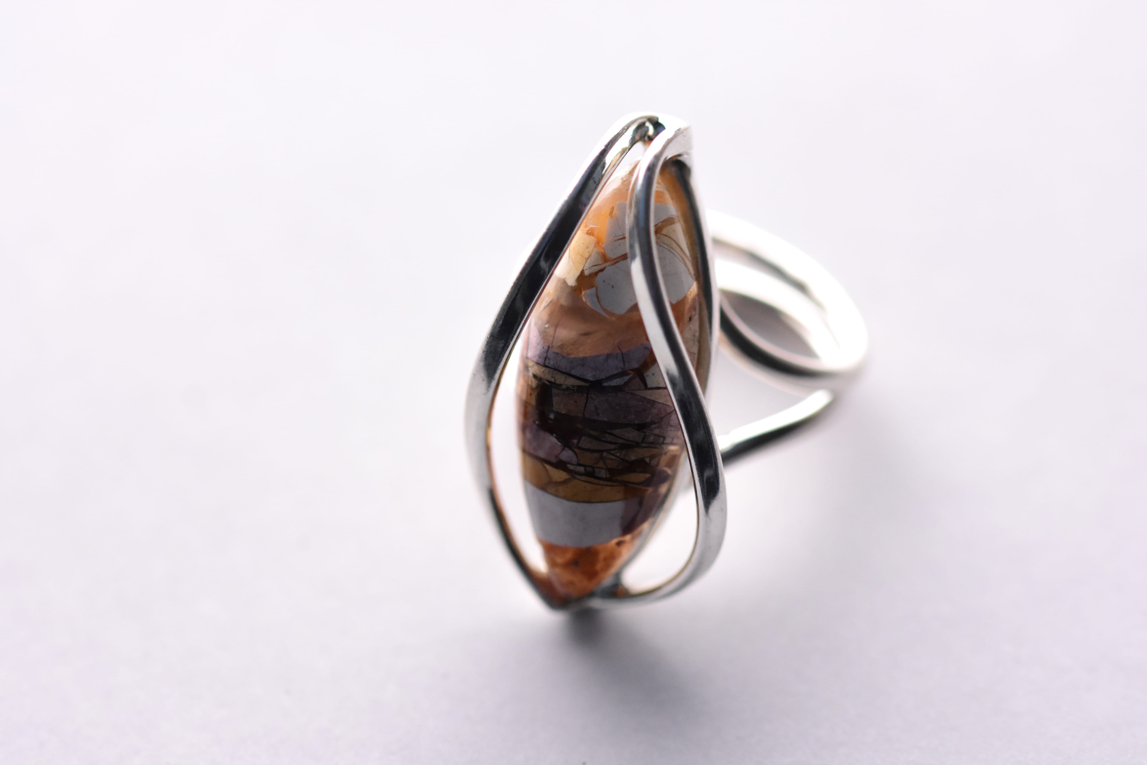 Picasso jáspis gyűrű ezüst foglalatban