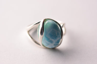 Larimar köves gyűrű ezüst foglalatban