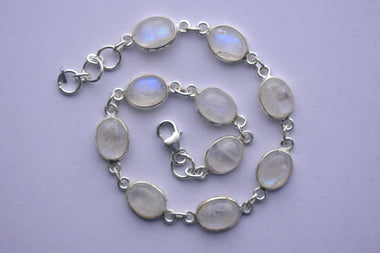 Holdkő köves karkötő ezüst foglalatban