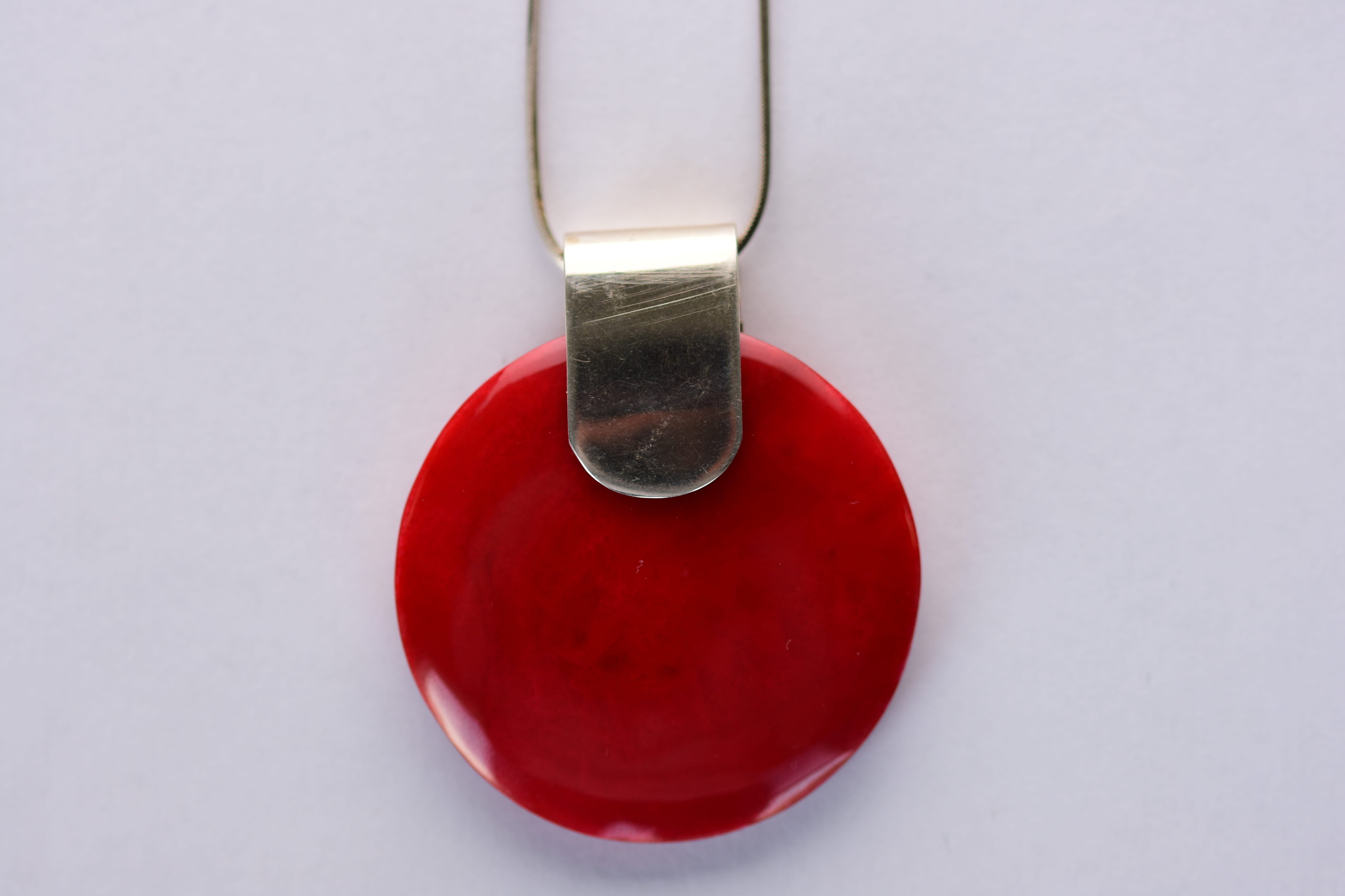 Szivacskorall medál ezüsttel kombinálva