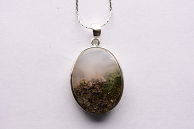 Moha achát medál ezüst foglalatban