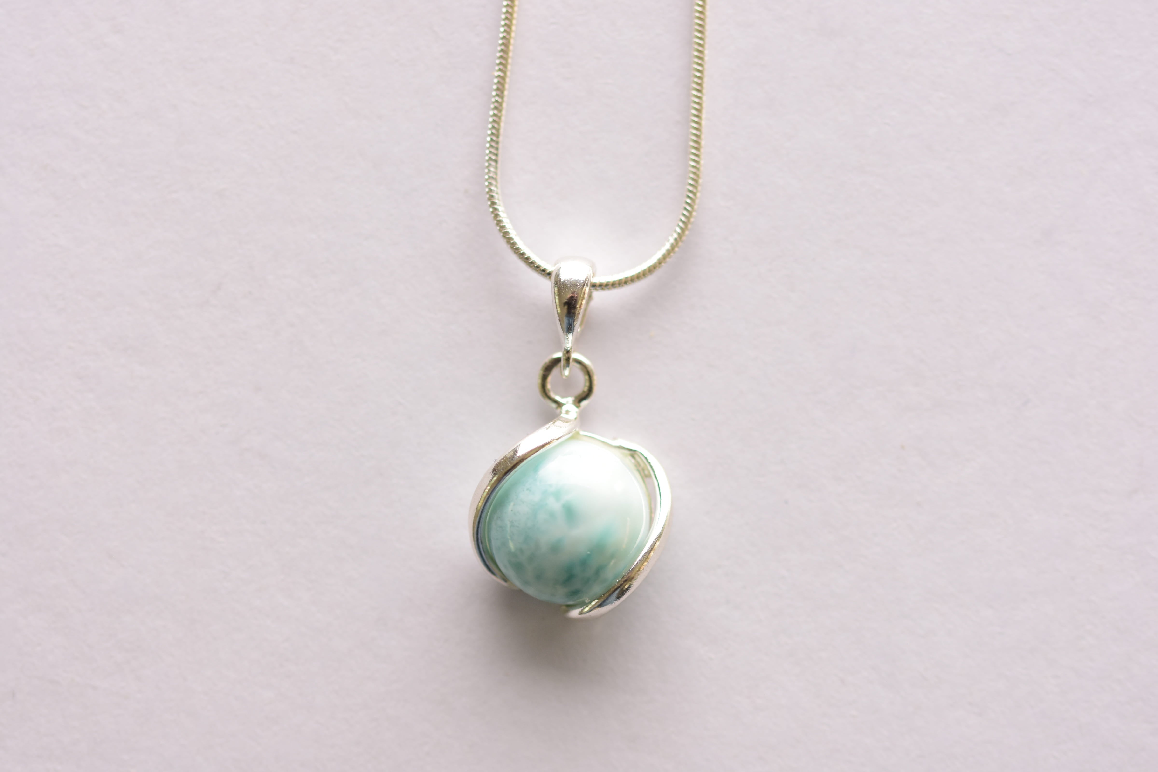 Larimar köves medál ezüst foglalatban