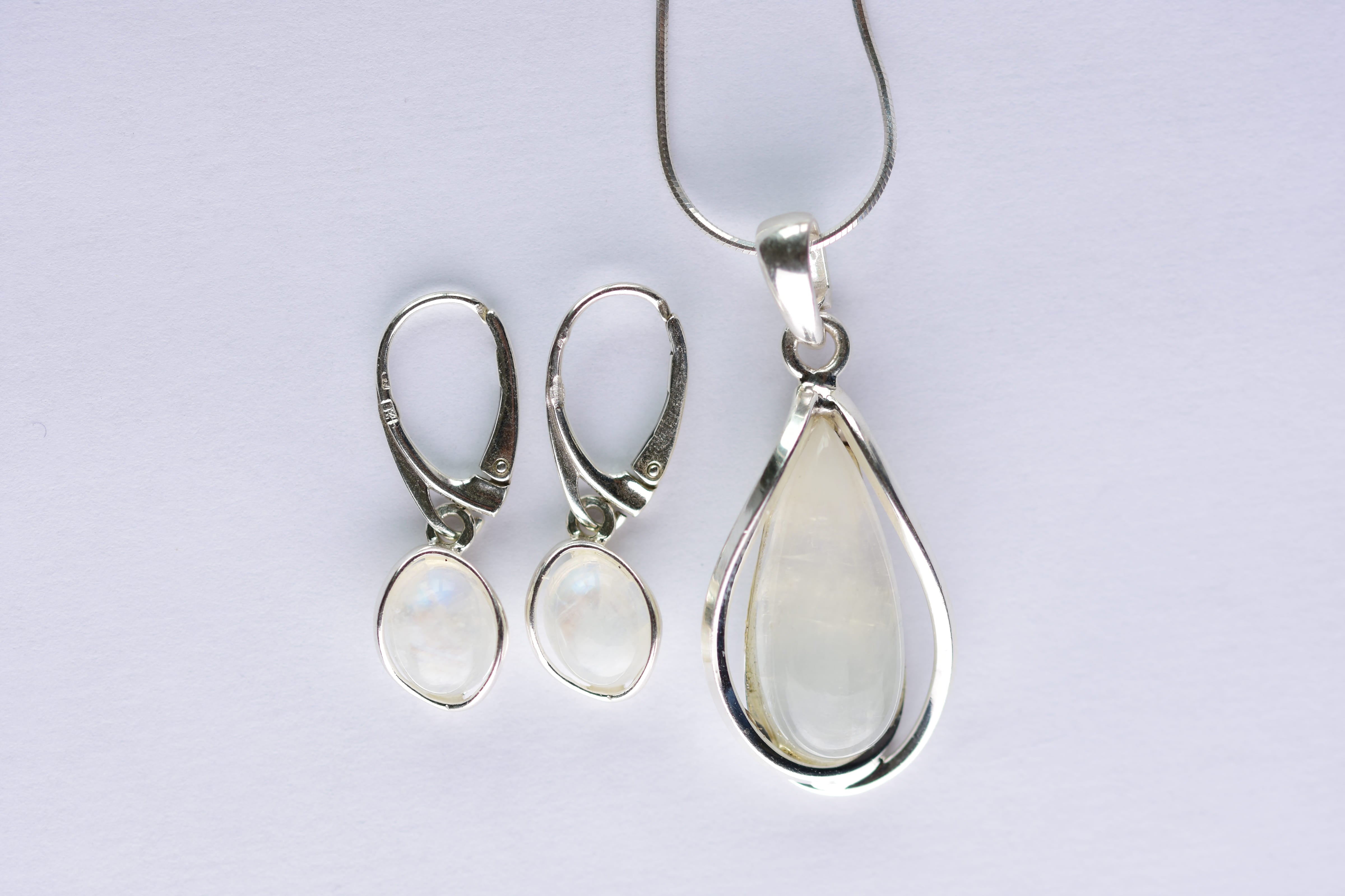 Holdkő ékszer szett ezüst foglalatban