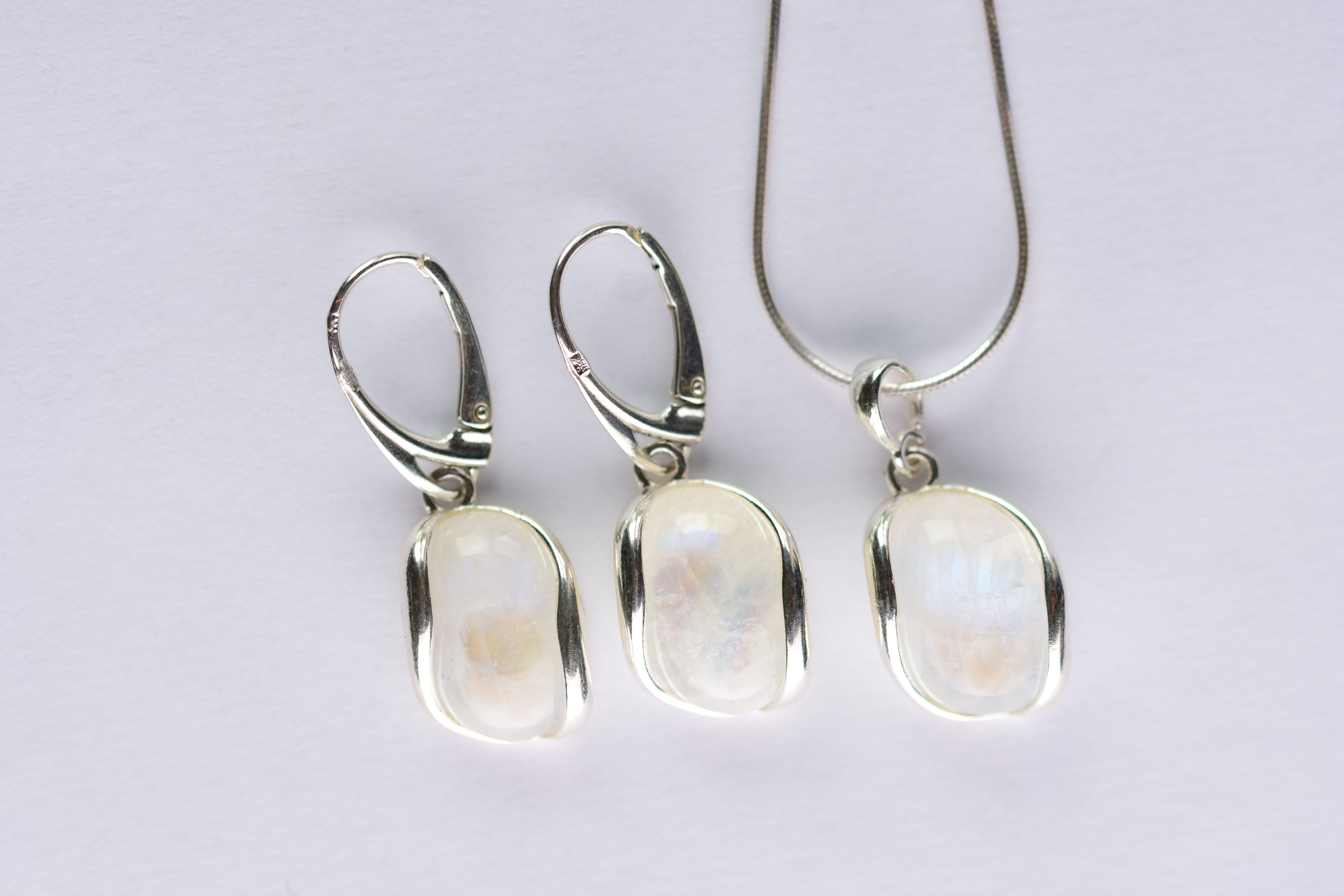 Holdkő ékszer szett ezüst foglalatban