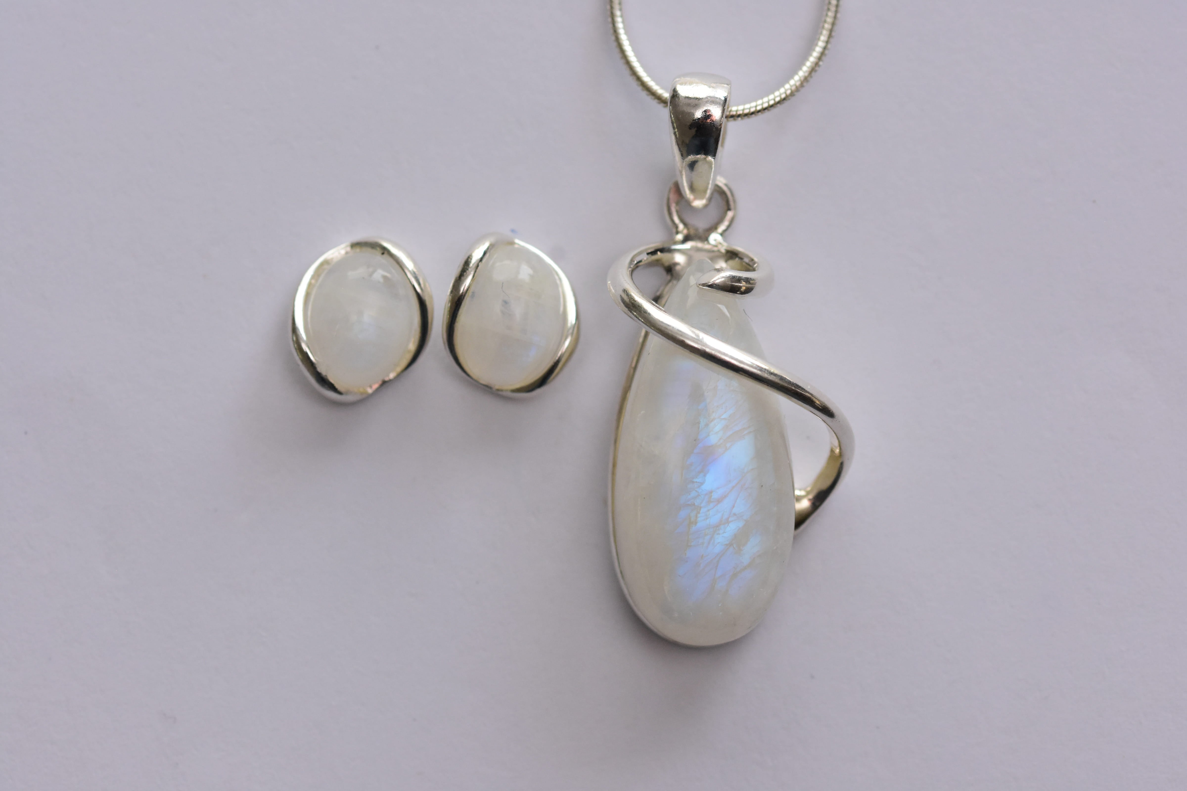 Holdkő ékszer szett ezüst foglalatban
