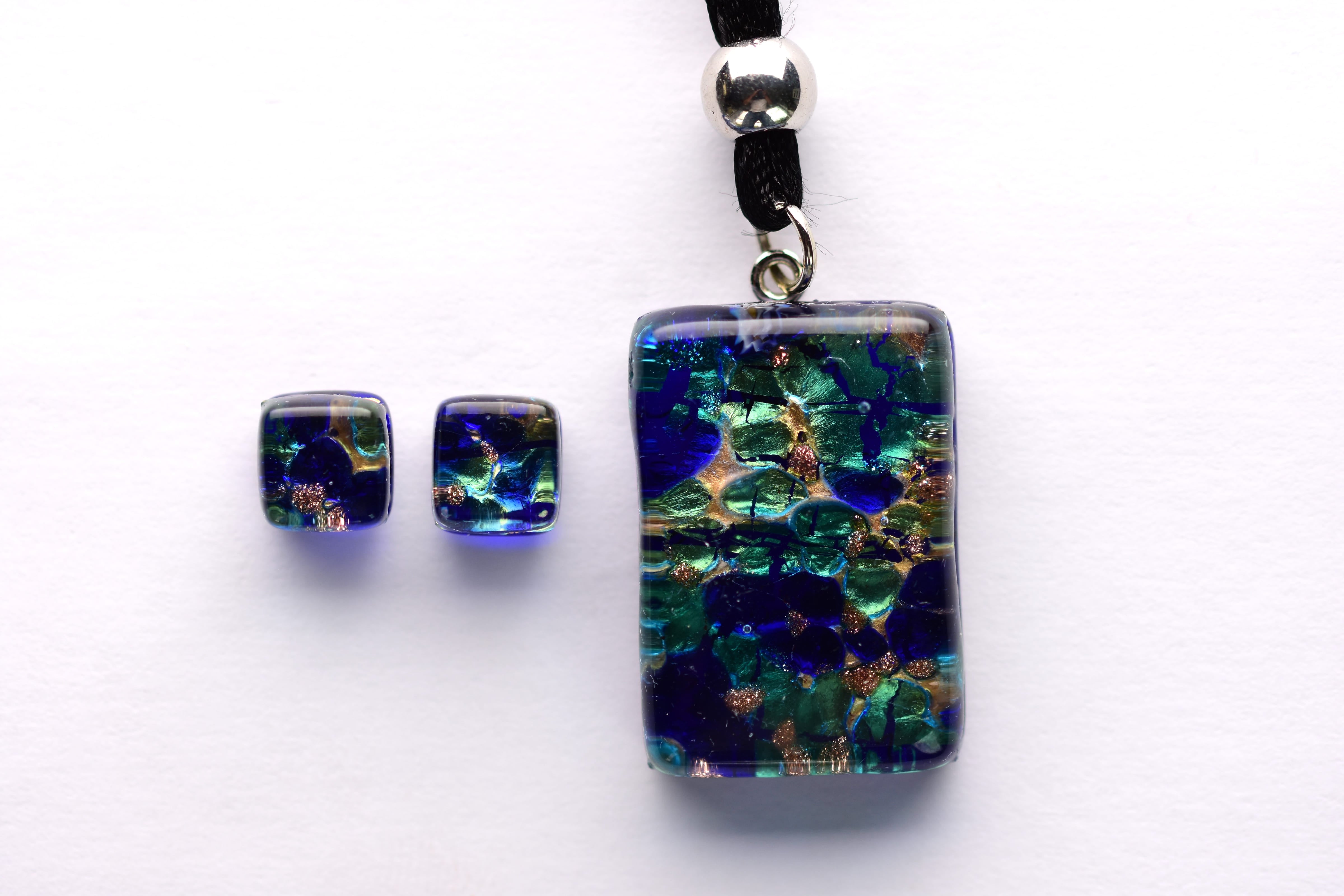 Kézzel készített muranoi üveg ékszer szett