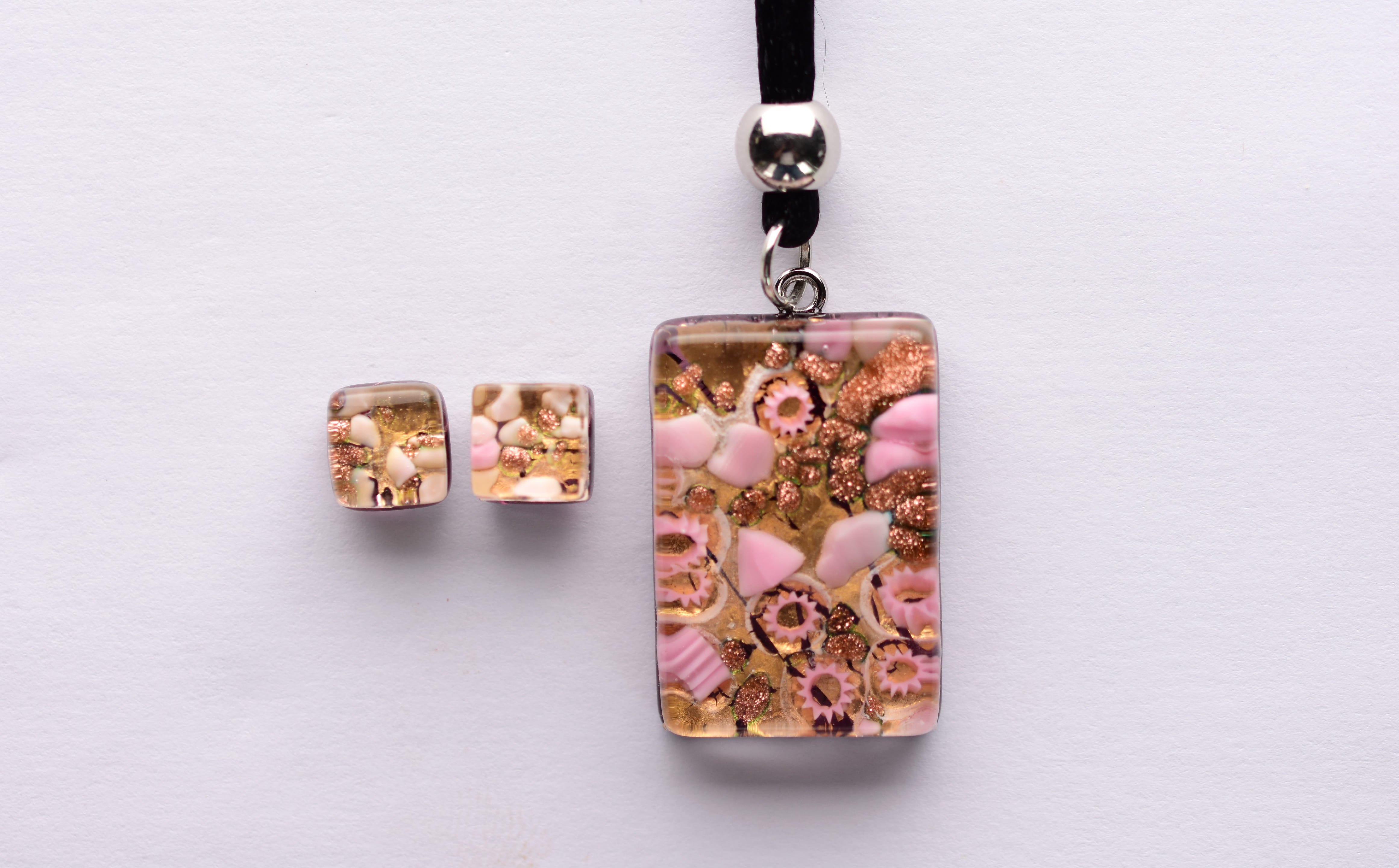 Kézzel készített muranoi üveg ékszer szett