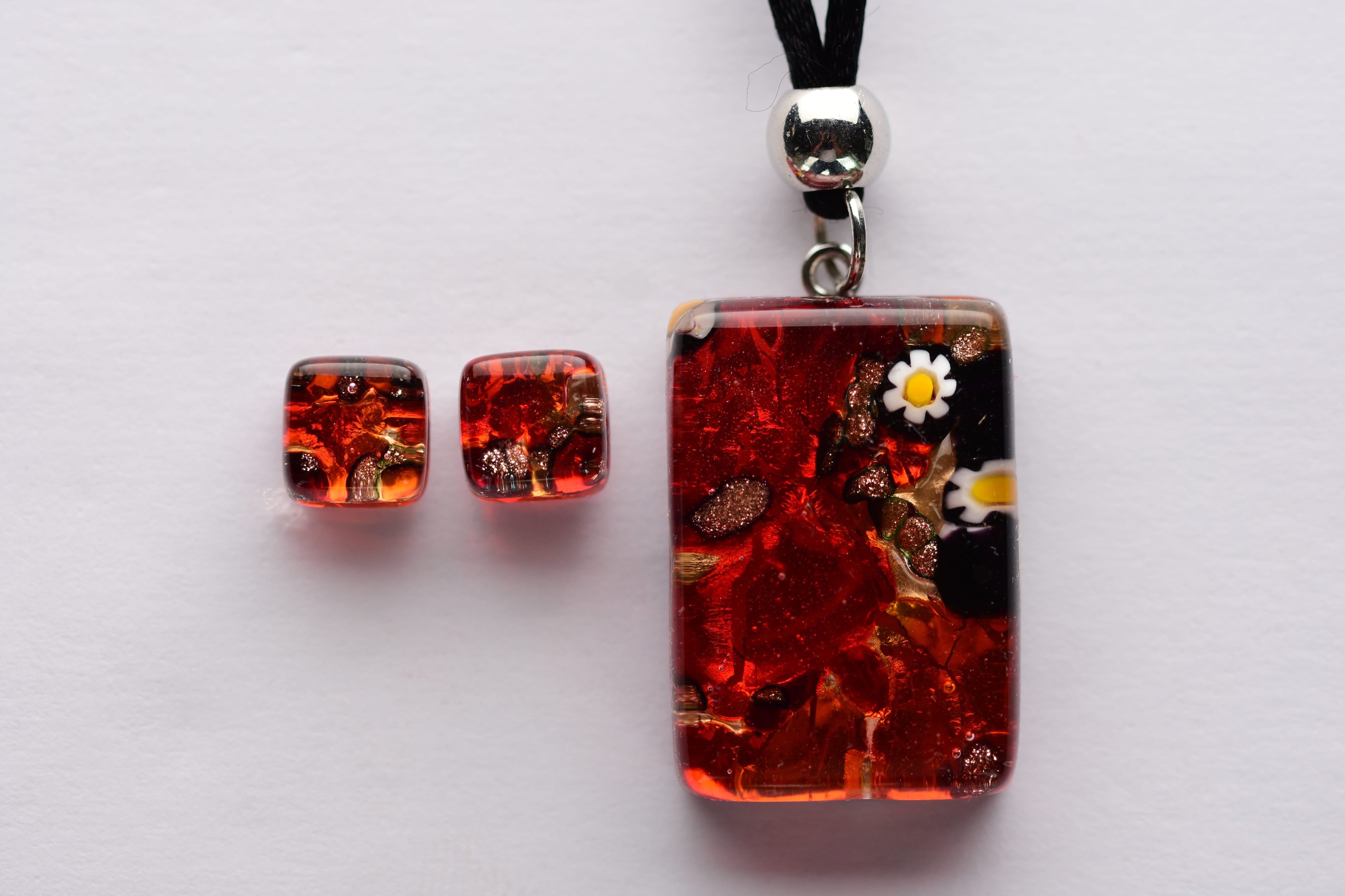 Kézzel készített muranoi üveg ékszer szett