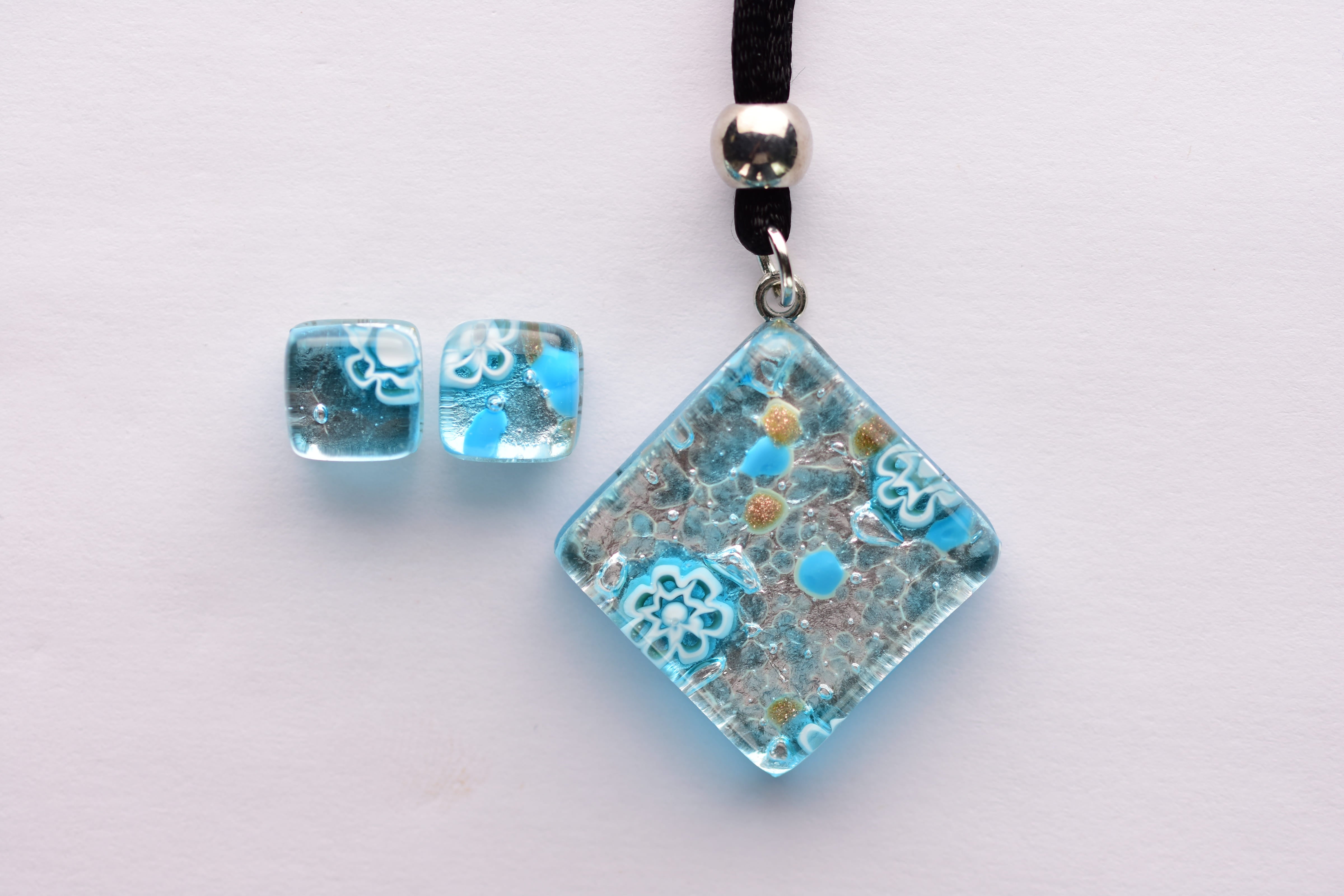 Kézzel készített muranoi üveg ékszer szett