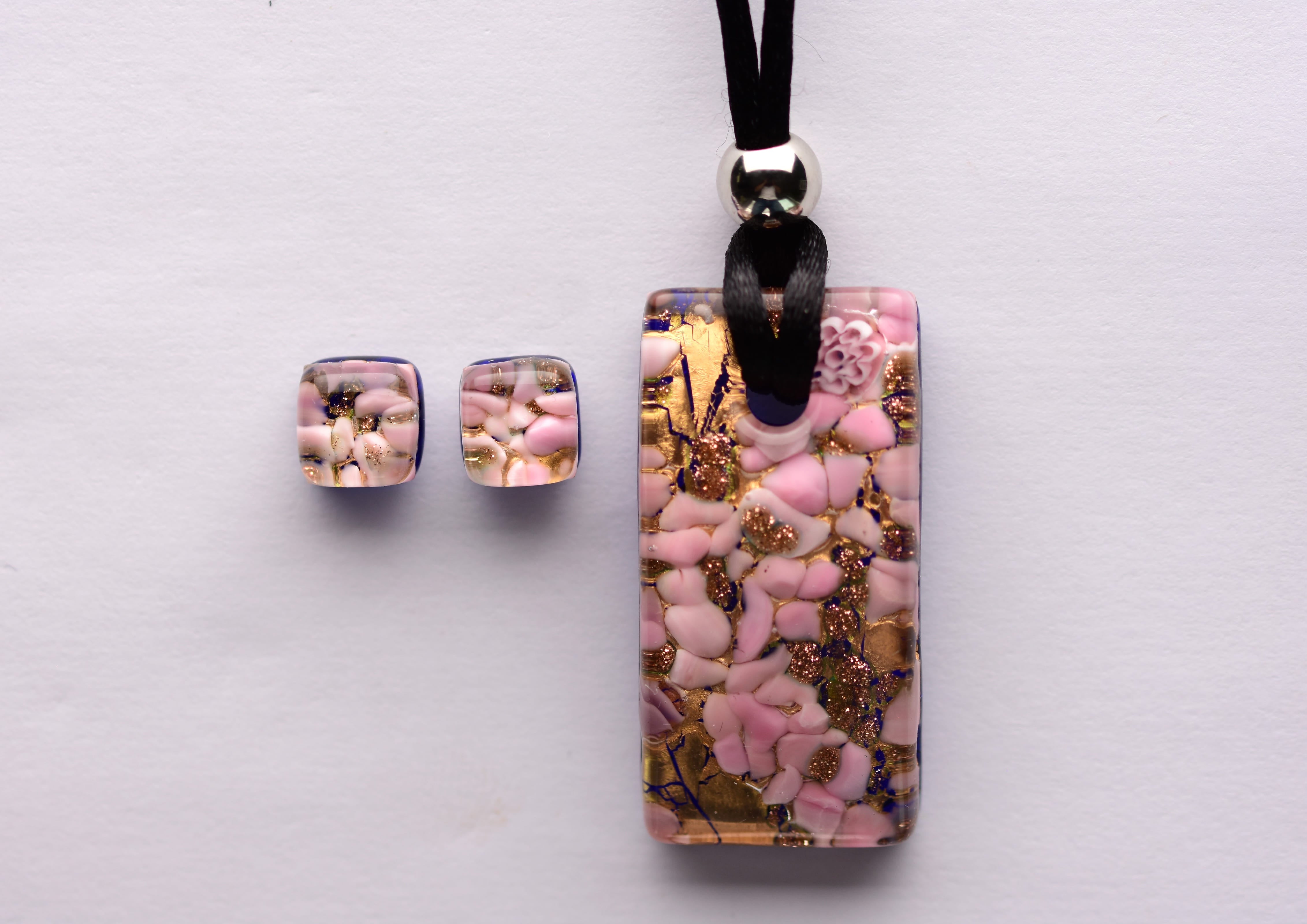 Kézzel készített muranoi üveg ékszer szett