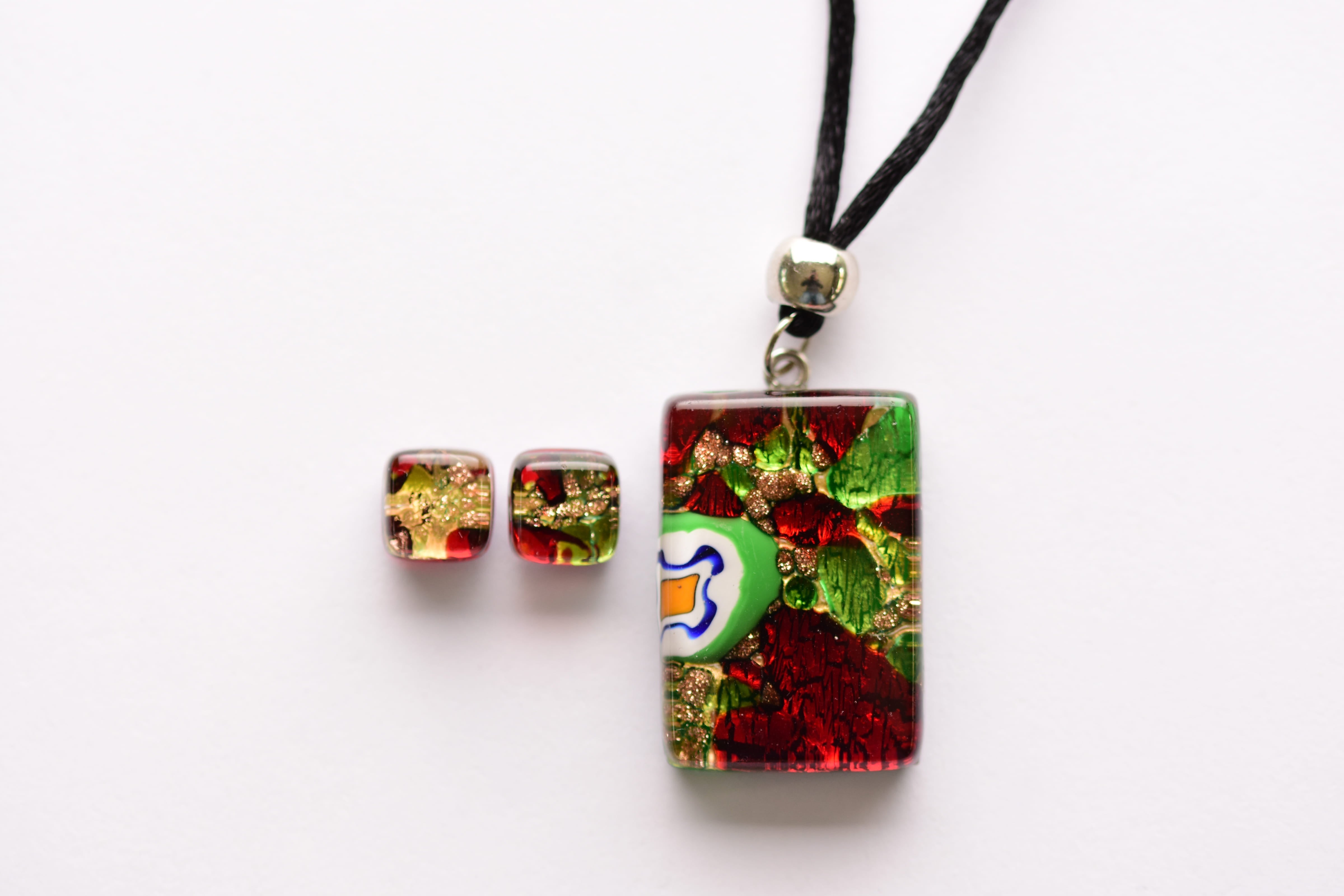 Kézzel készült muranoi üveg ékszer szett