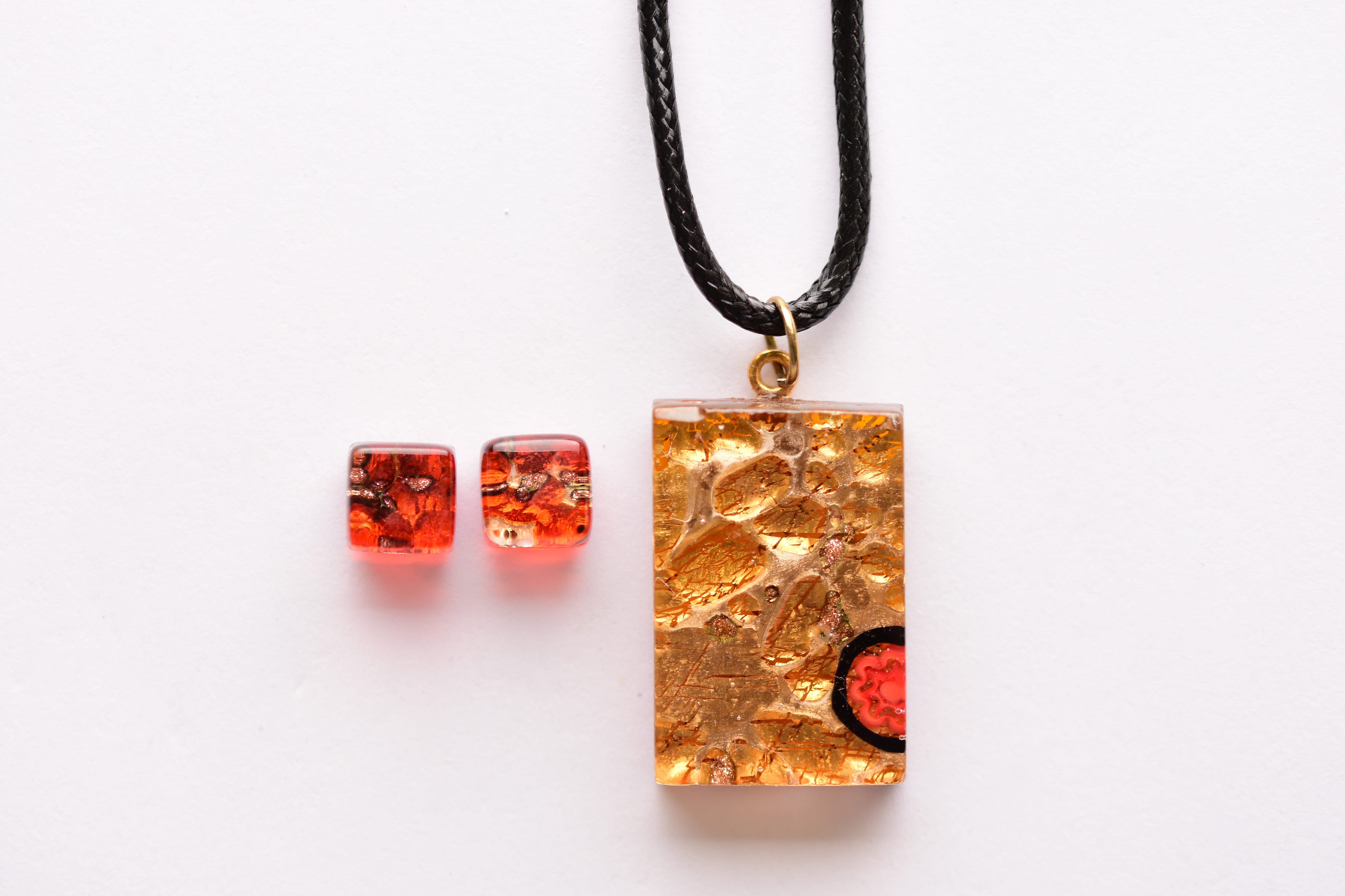 Kézzel készült muranoi üveg ékszer szett