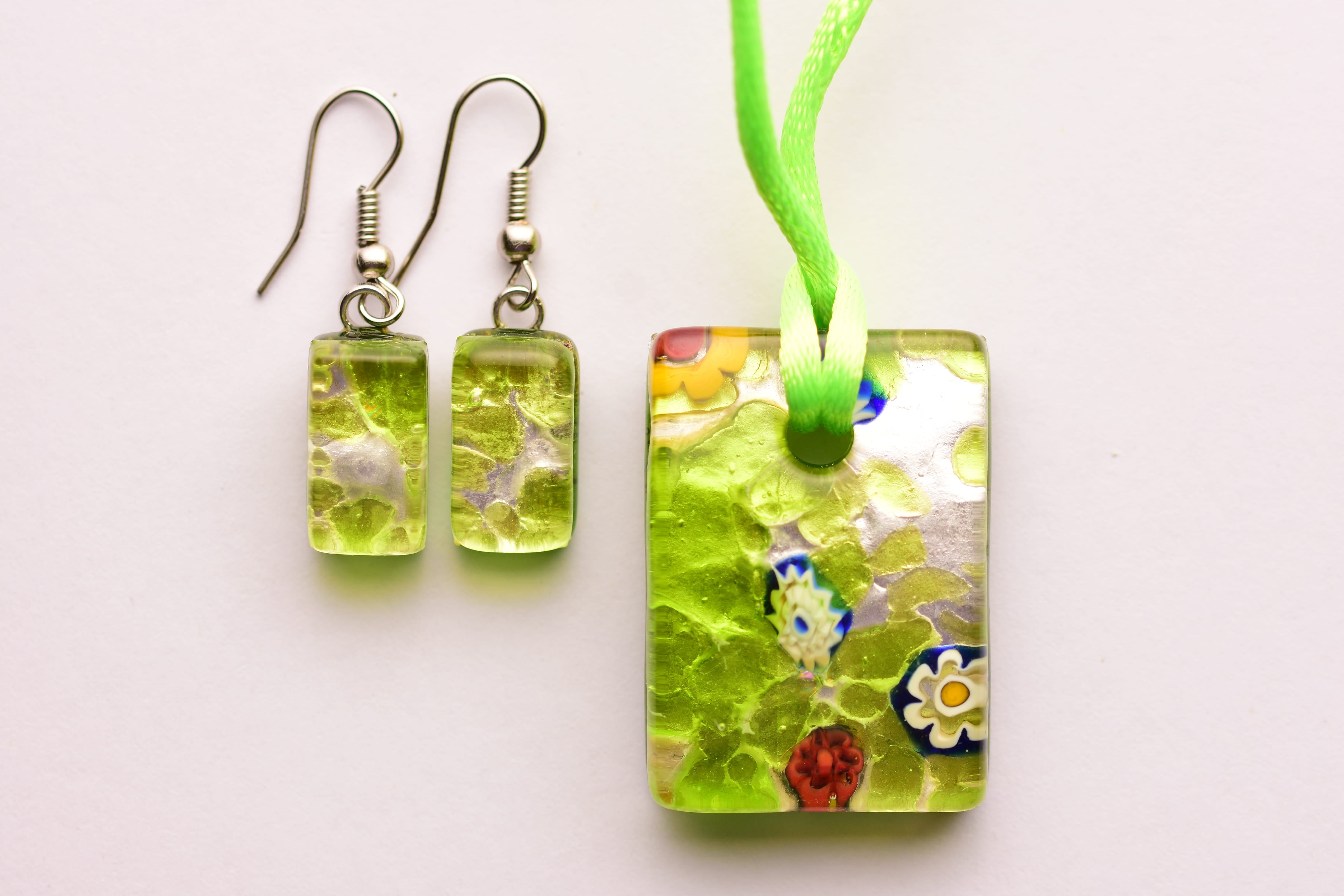 Kézzel készült muranoi üveg ékszer szett