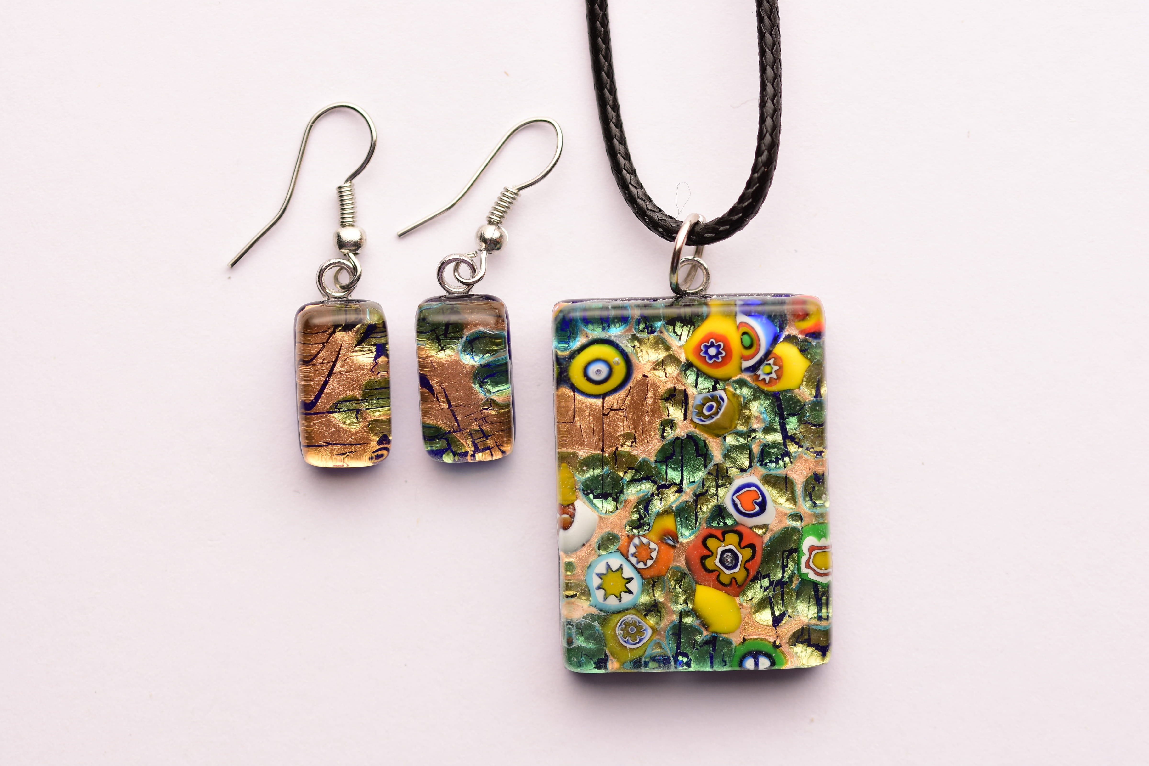 Kézzel készült muranoi üveg ékszer szett