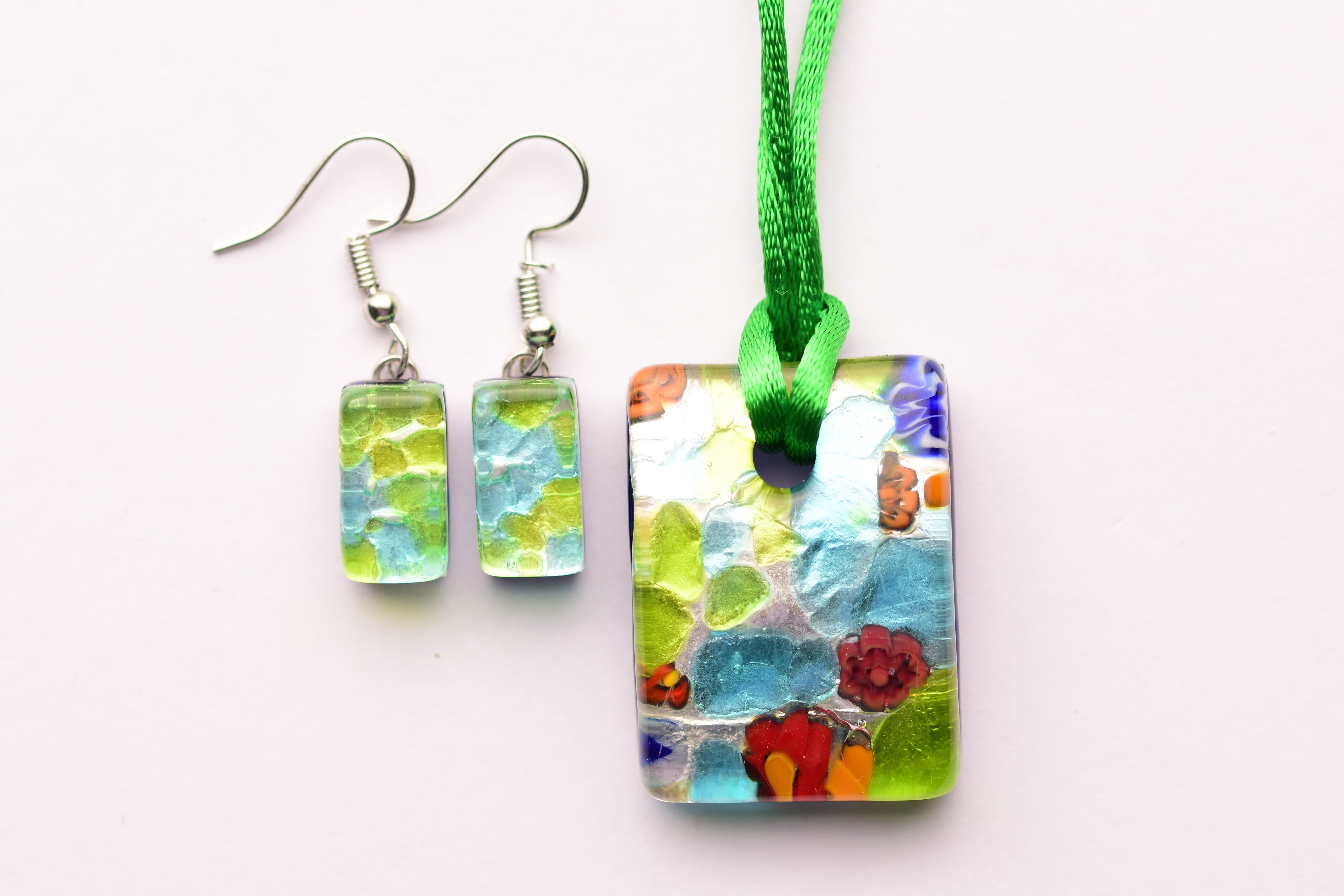 Kézzel készült muranoi üveg ékszer szett