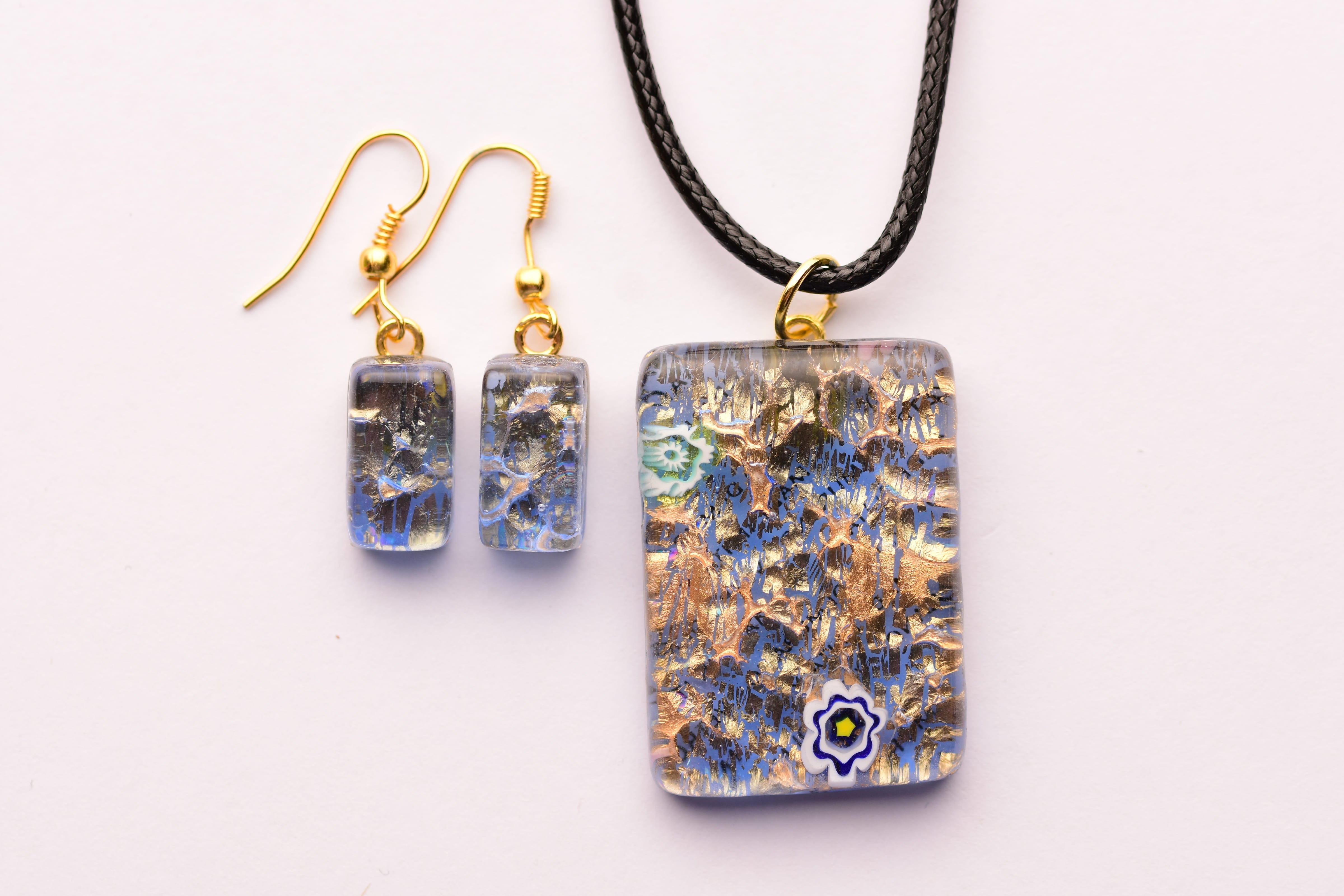 Kézzel készült muranoi üveg ékszer szett