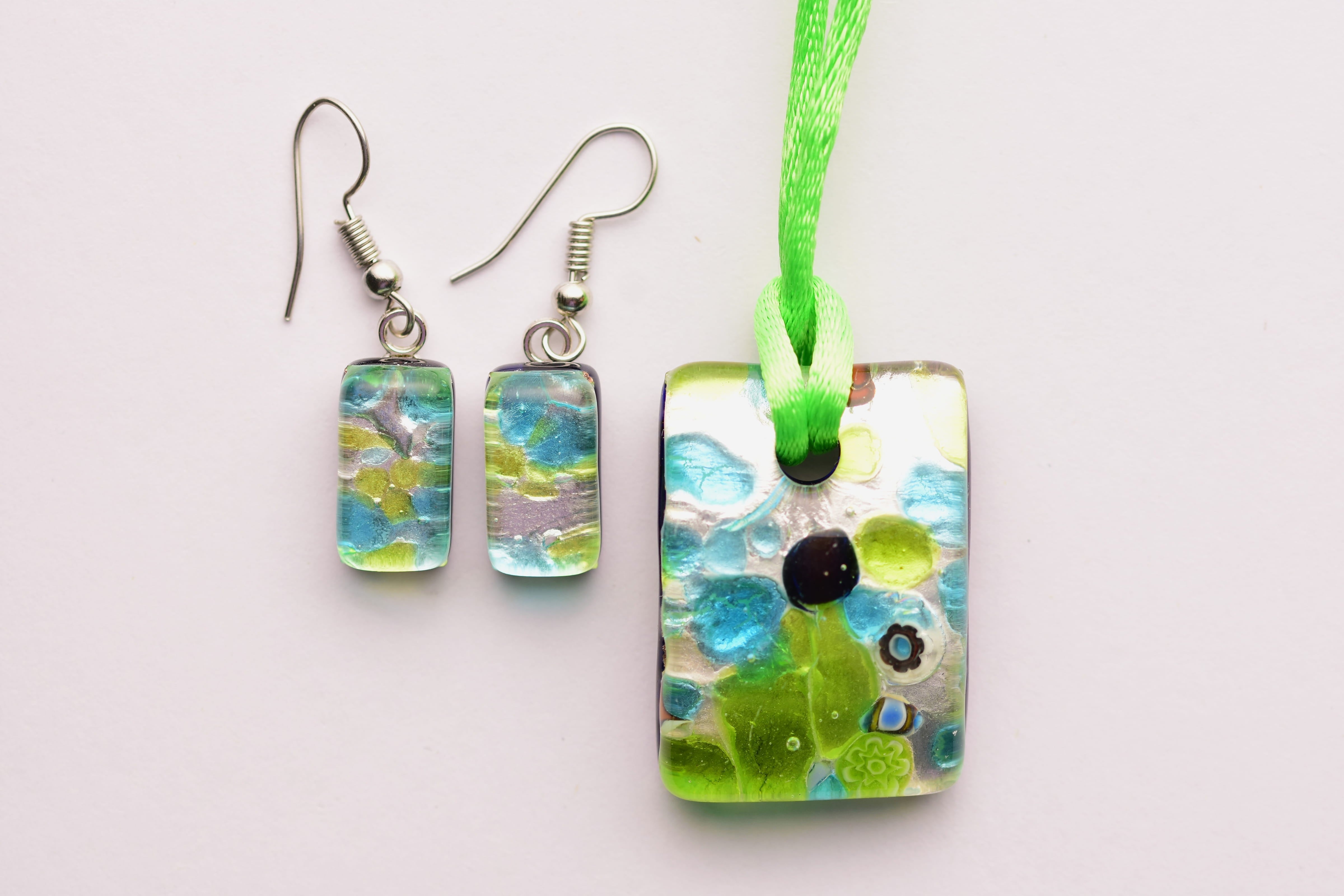 Kézzel készült muranoi üveg ékszer szett