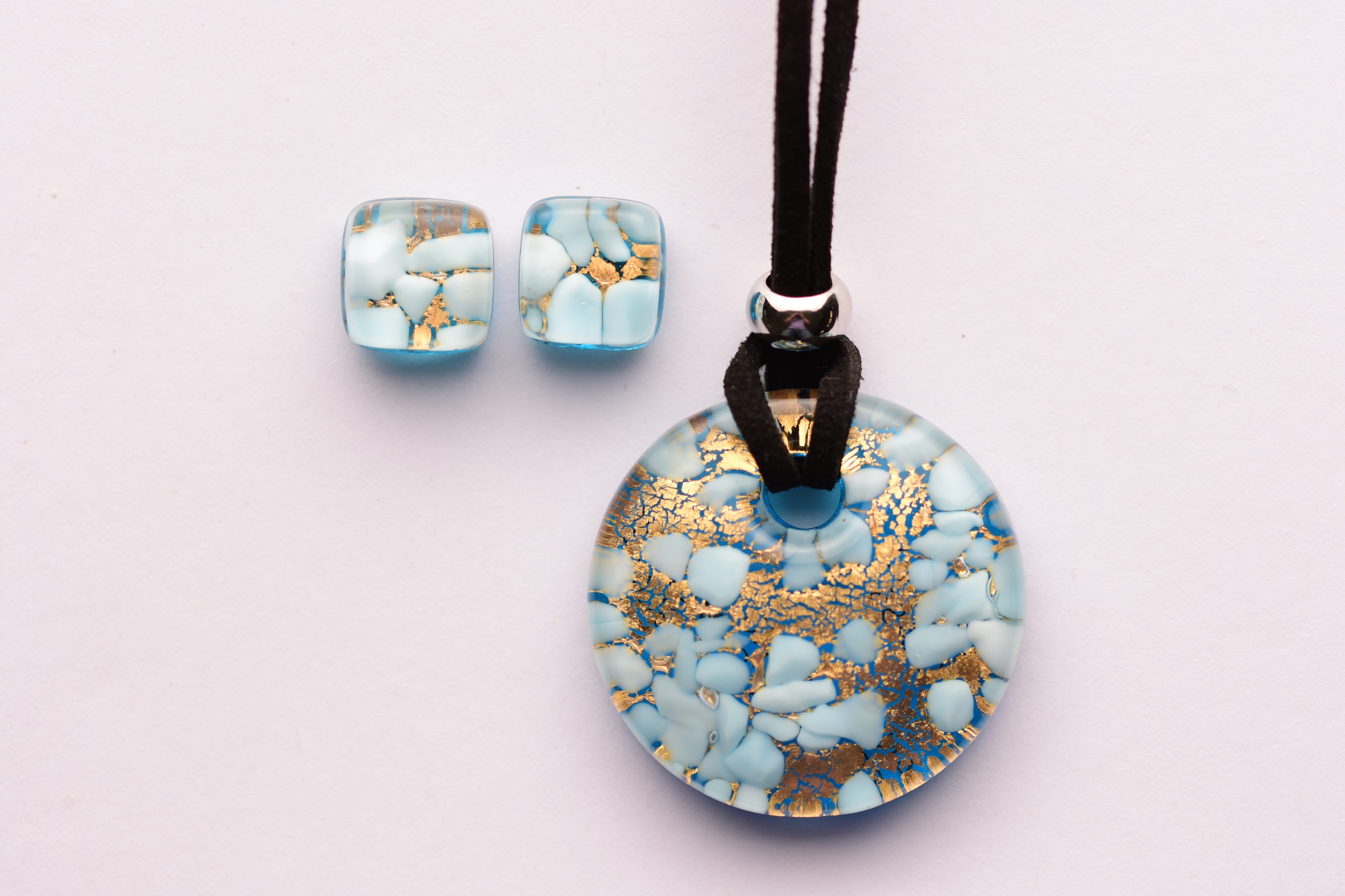 Kézzel készült muranoi üveg ékszer szett