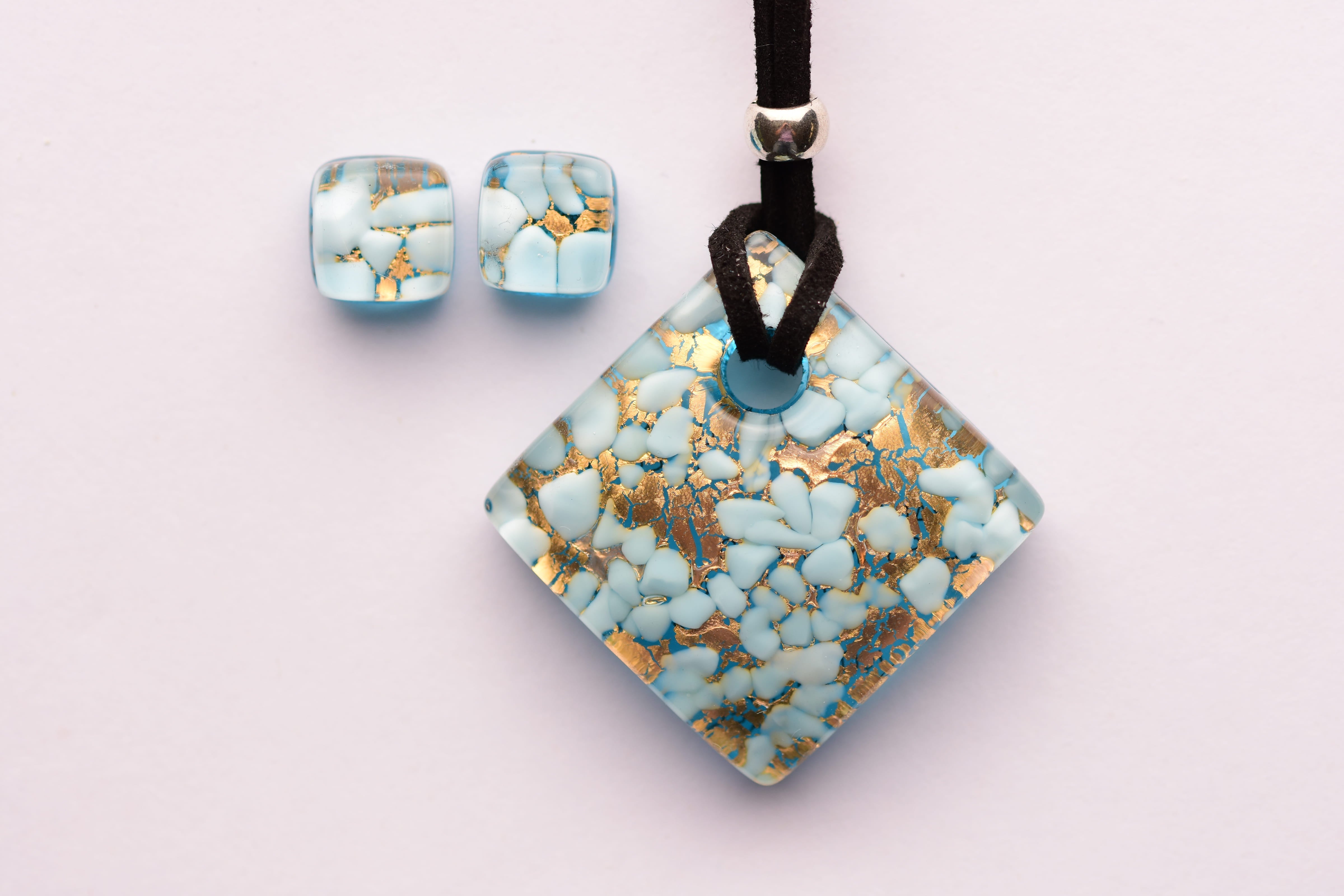 Kézzel készült muranoi üveg ékszer szett