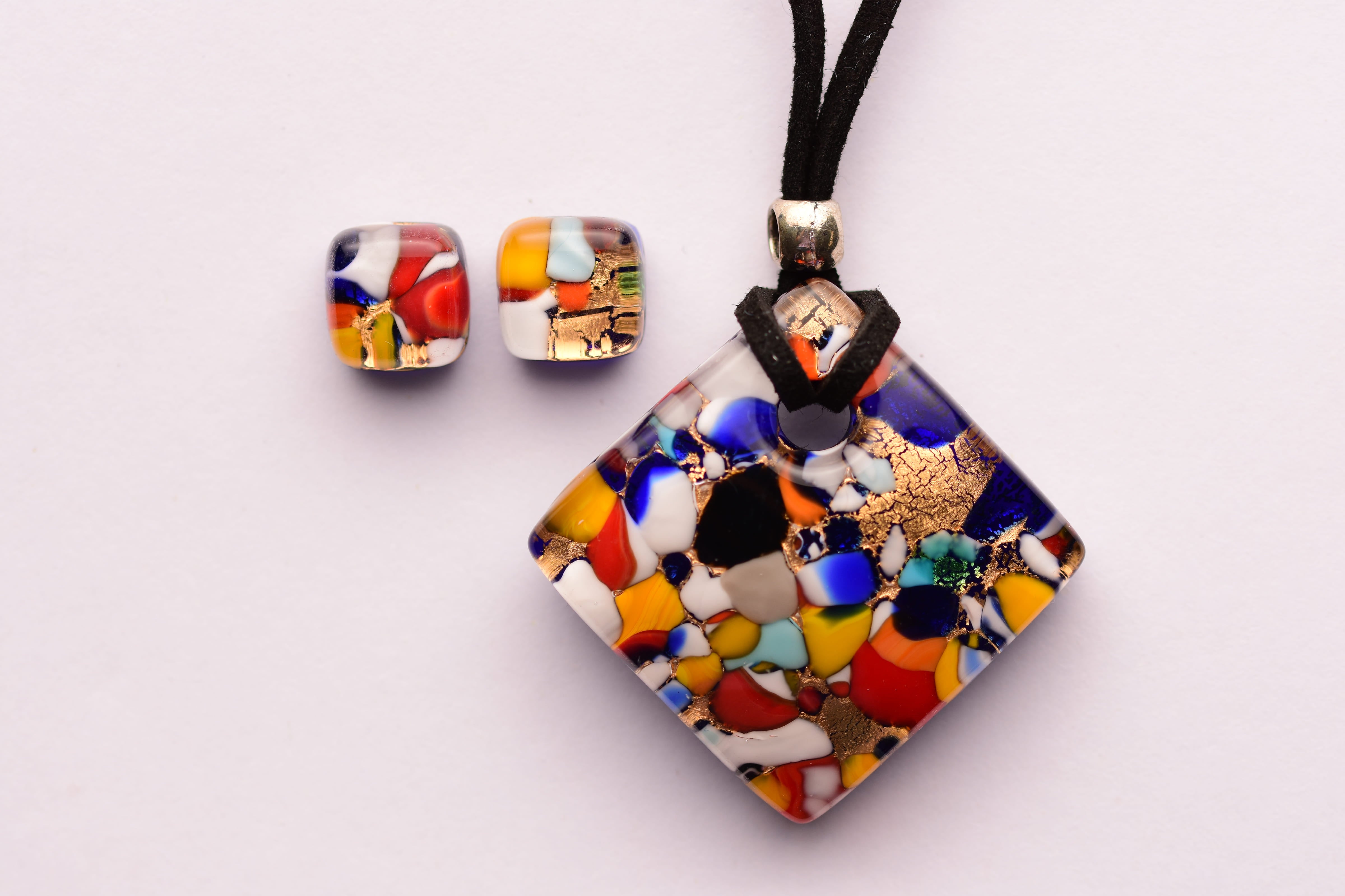 Kézzel készült muranoi üveg ékszer szett