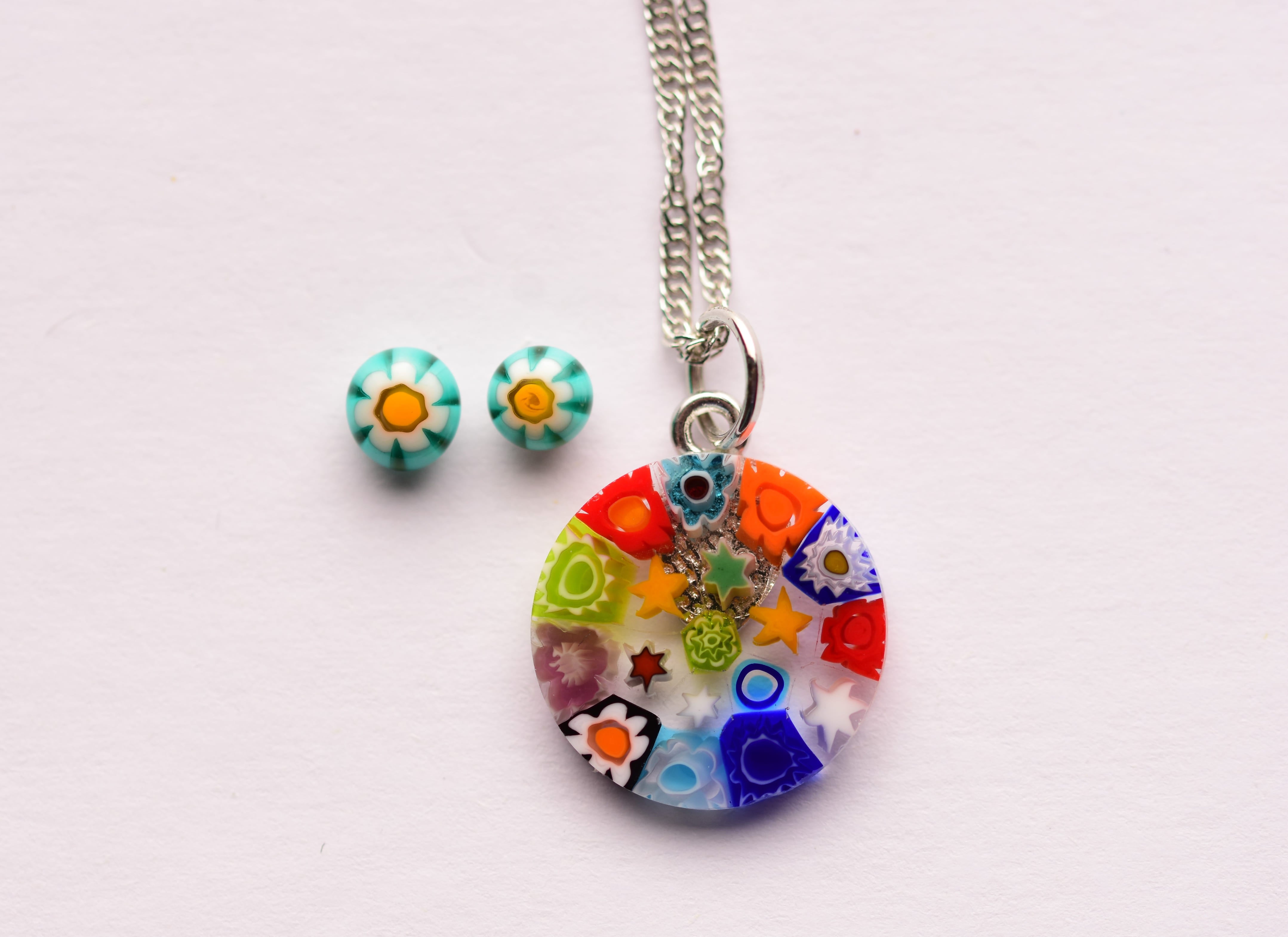 Kézzel készült muranoi üveg ékszer szett