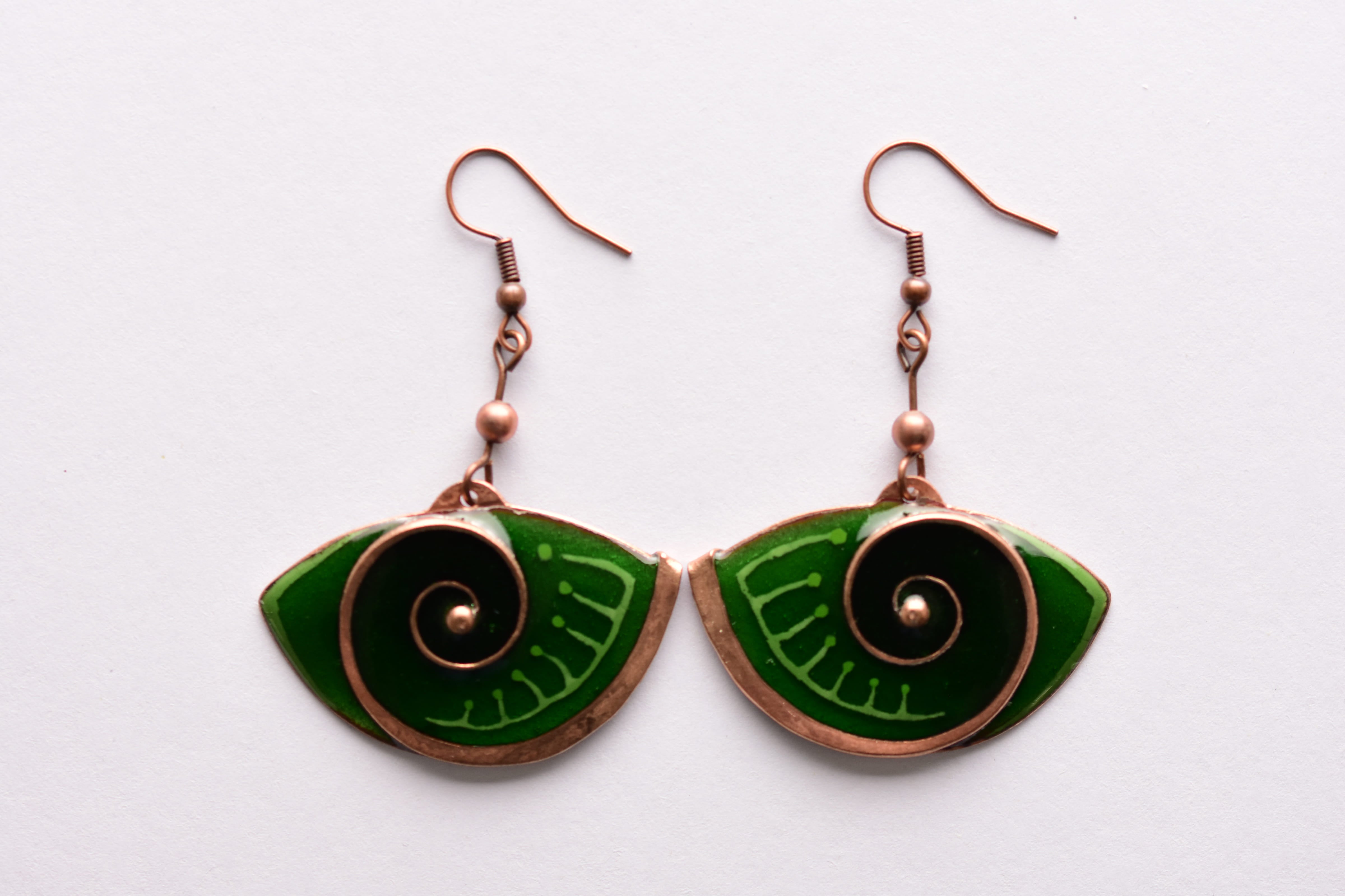 Kézzel készült tűzzománc fülbevaló