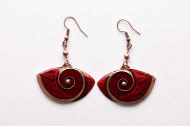 Kézzel készült tűzzománc fülbevaló