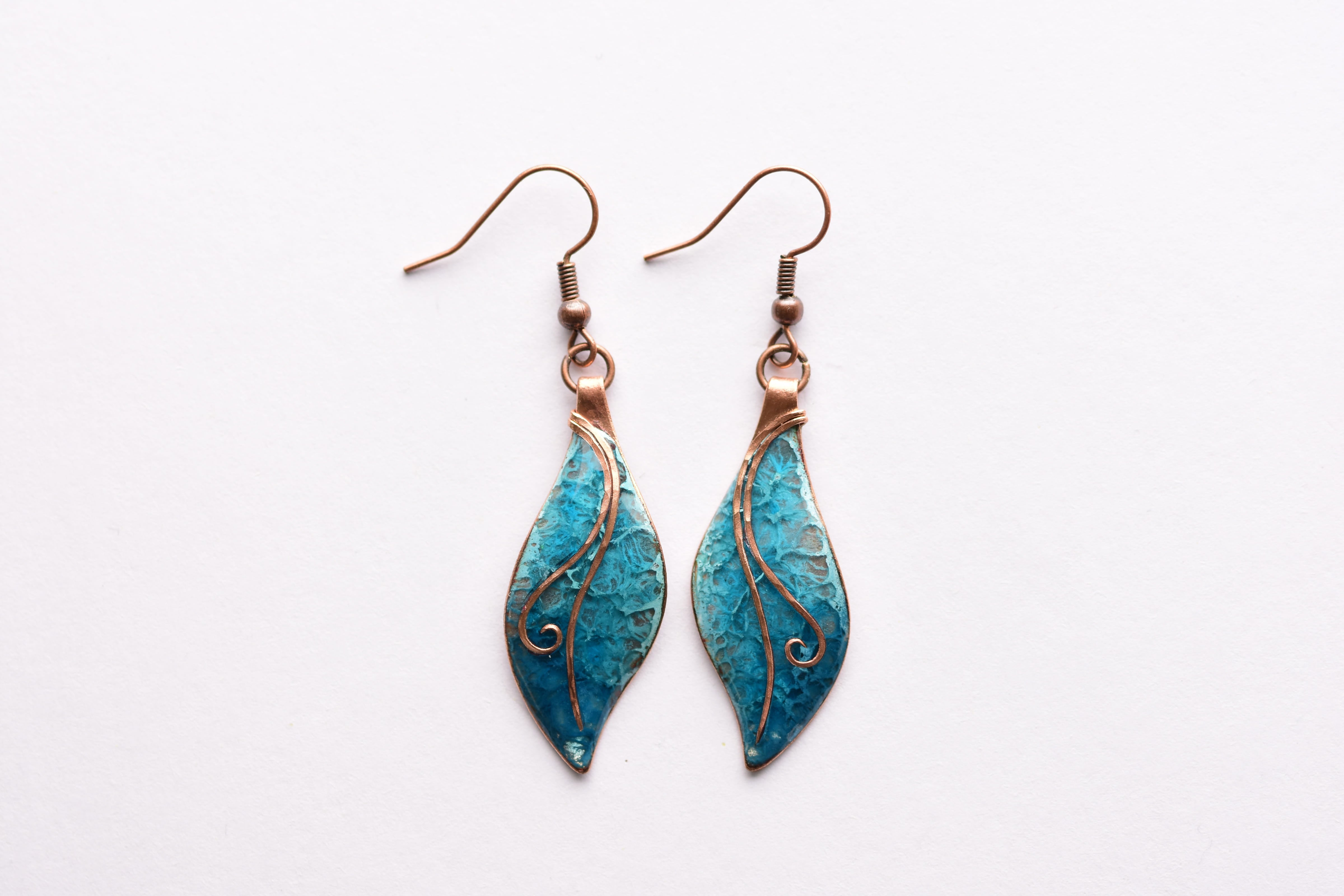 Kézzel készült tűzzománc fülbevaló