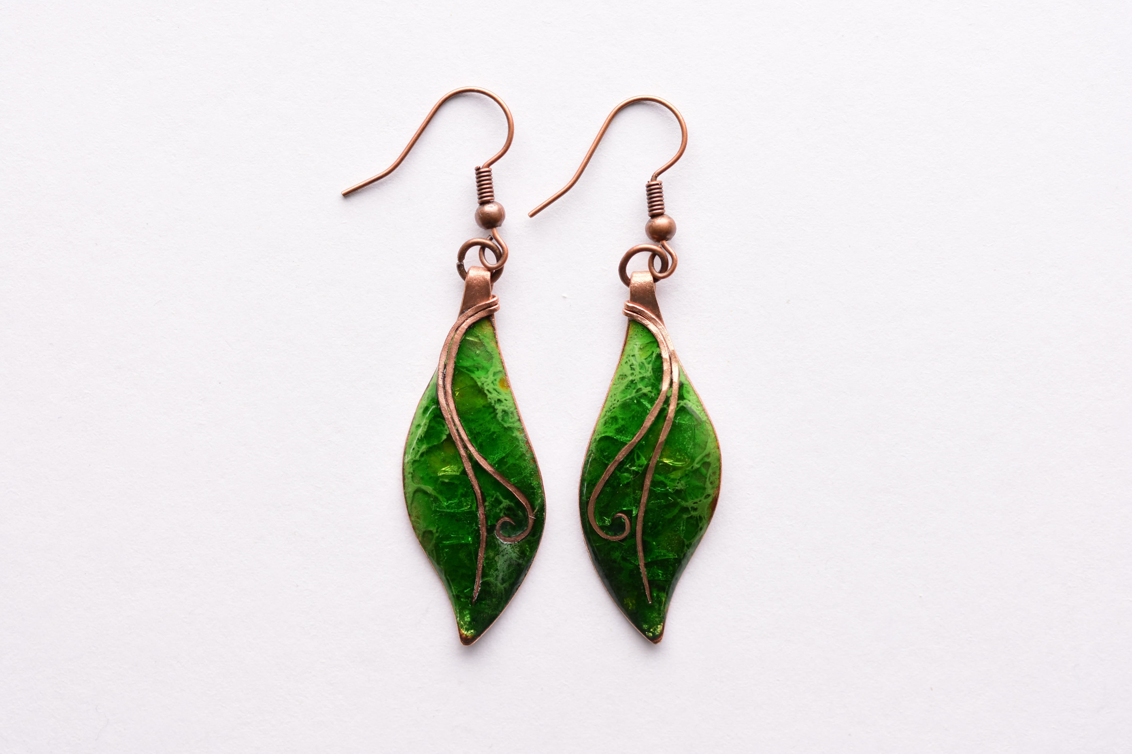 Kézzel készült tűzzománc fülbevaló