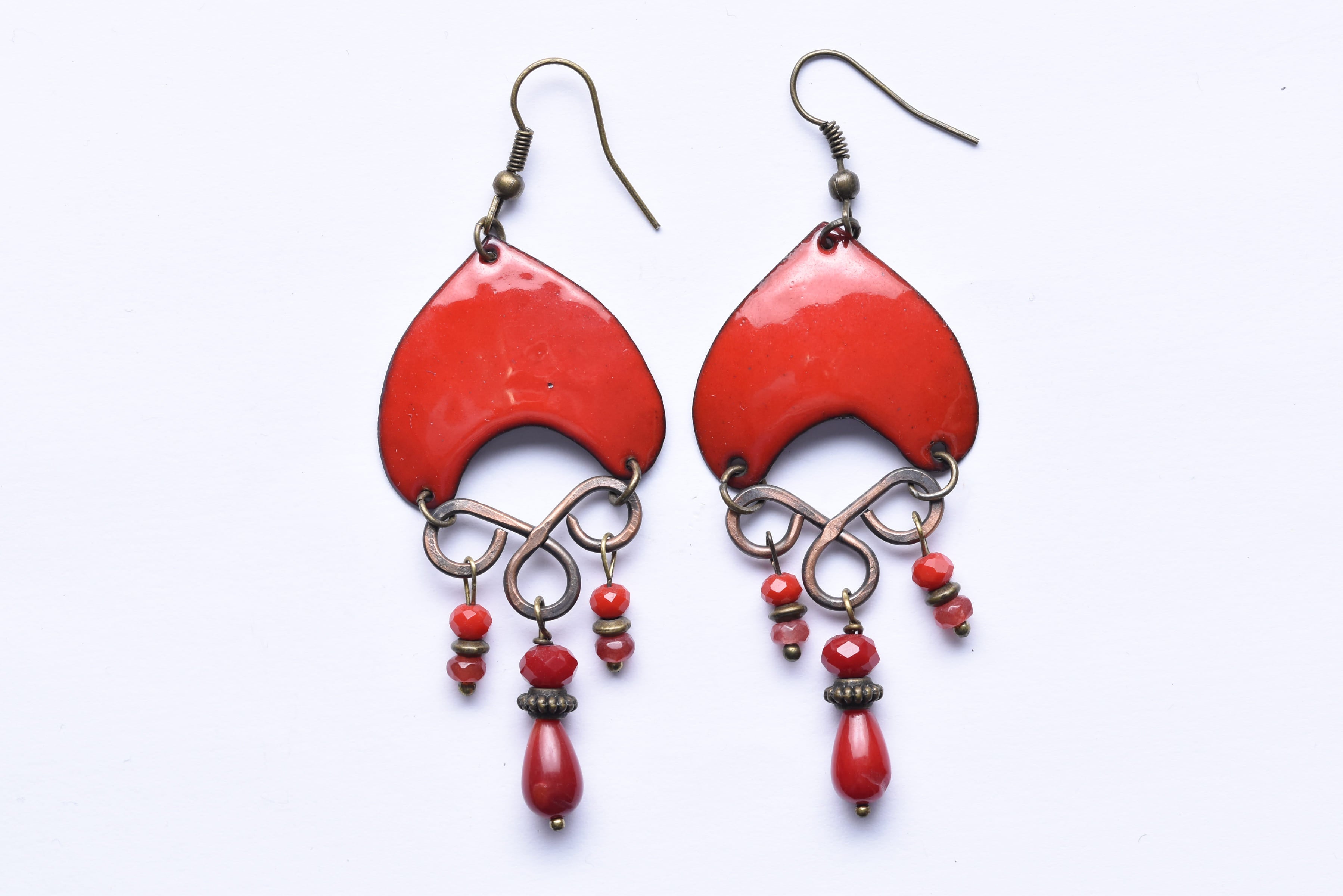 Iparművész tűzzománc fülbevaló