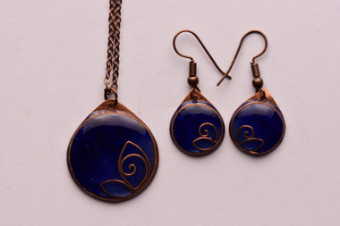 Kézzel készített tűzzománc ékszer szett