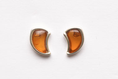 Lengyel borostyán fülbevaló ezüst foglalatban