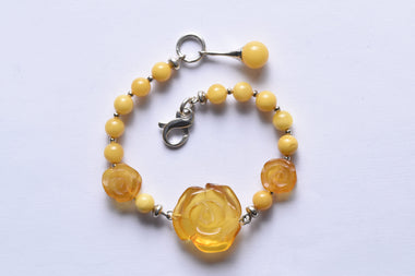 Lengyel borostyánkő karkötő ezüst foglalatban