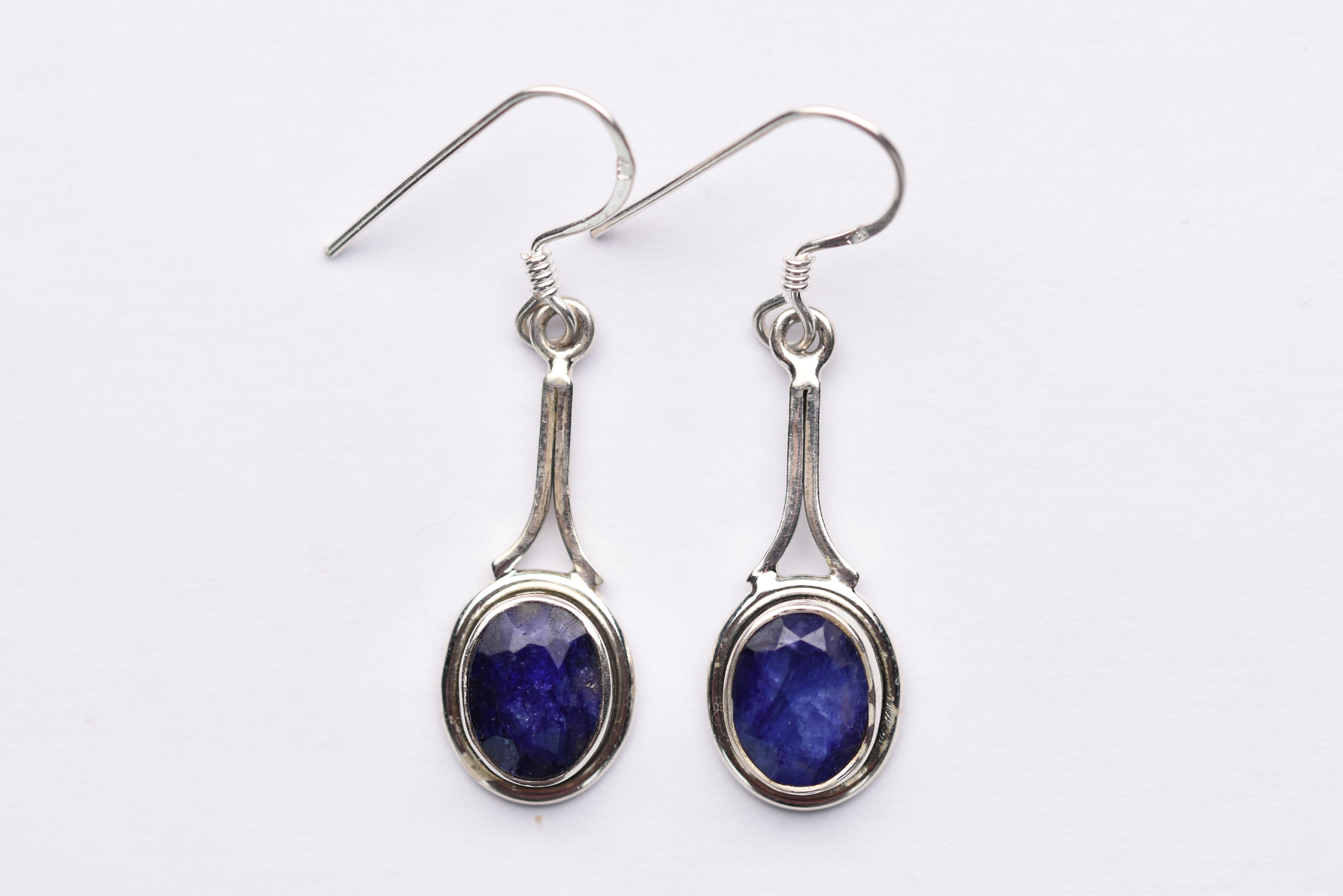 Lápisz lazuli fülbevaló ezüst foglalatban