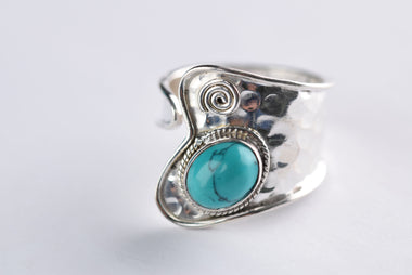 Türkiz köves gyűrű ezüstbe foglalva