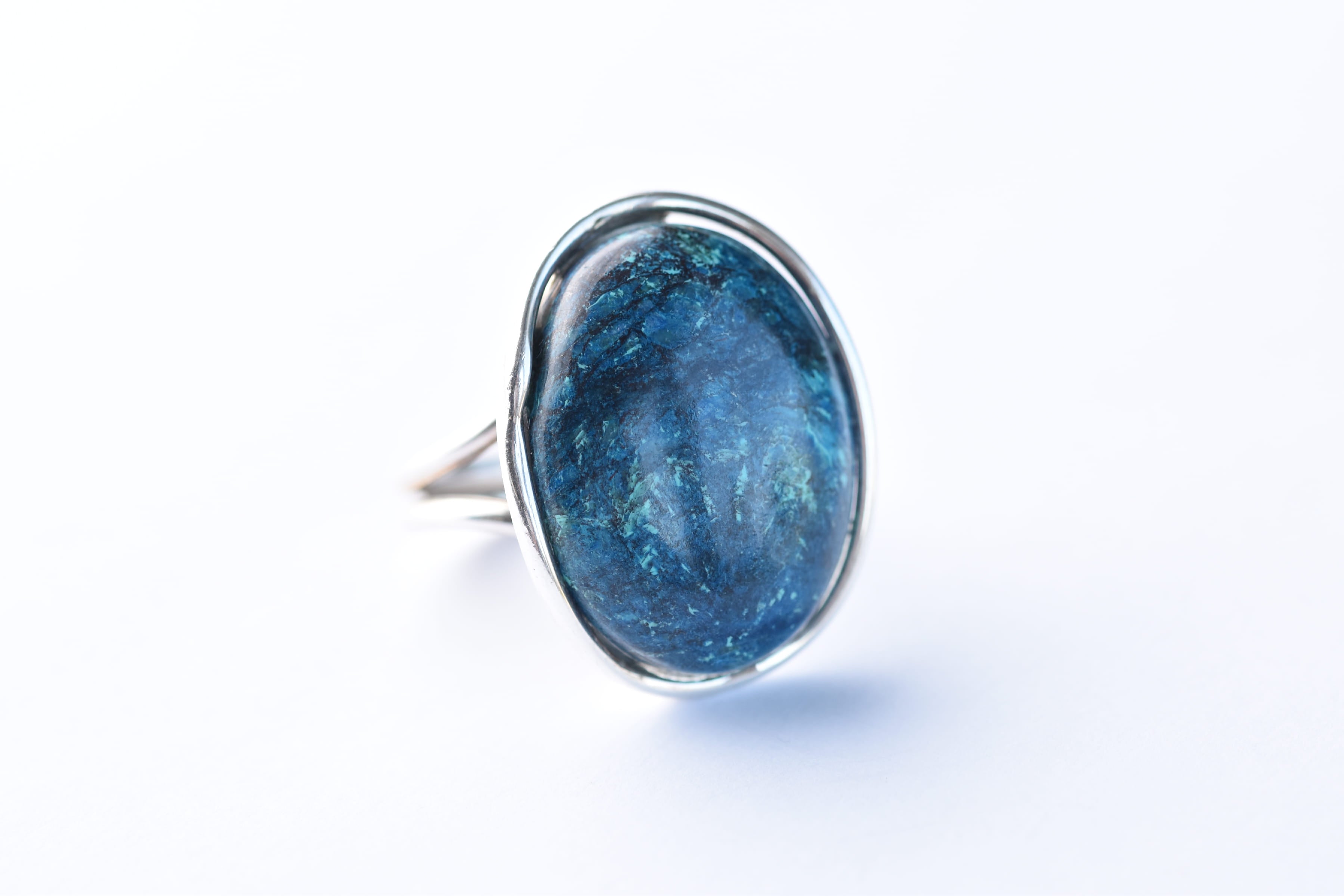 Krizokolla köves gyűrű ezüst foglaltban