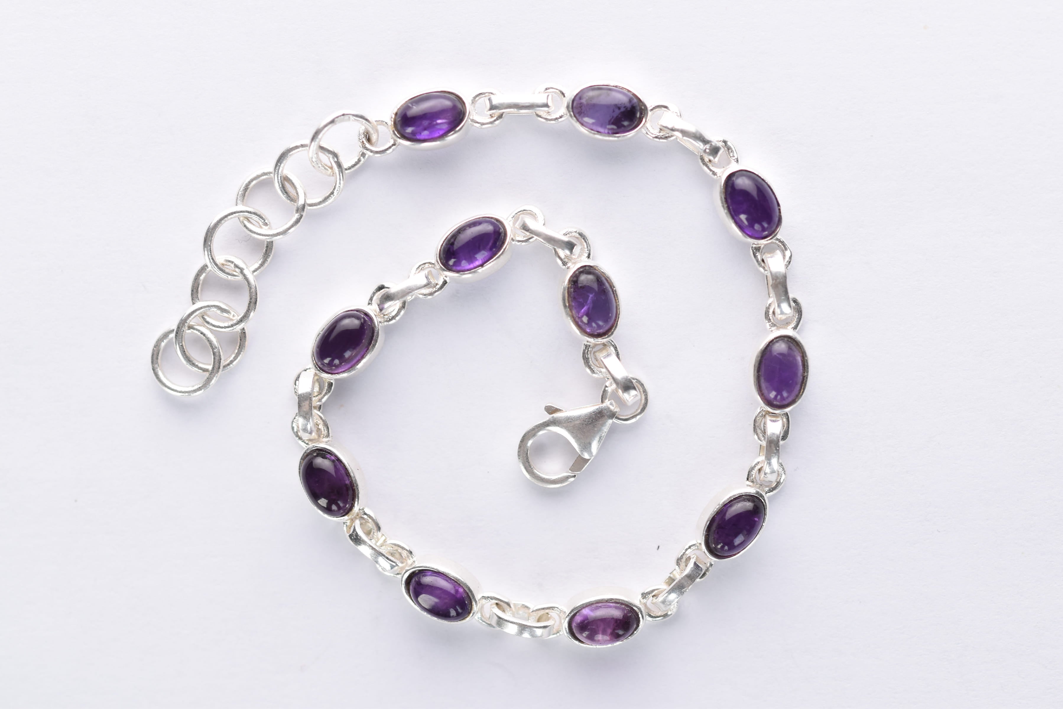 Ametiszt karkötő ezüst foglaltban