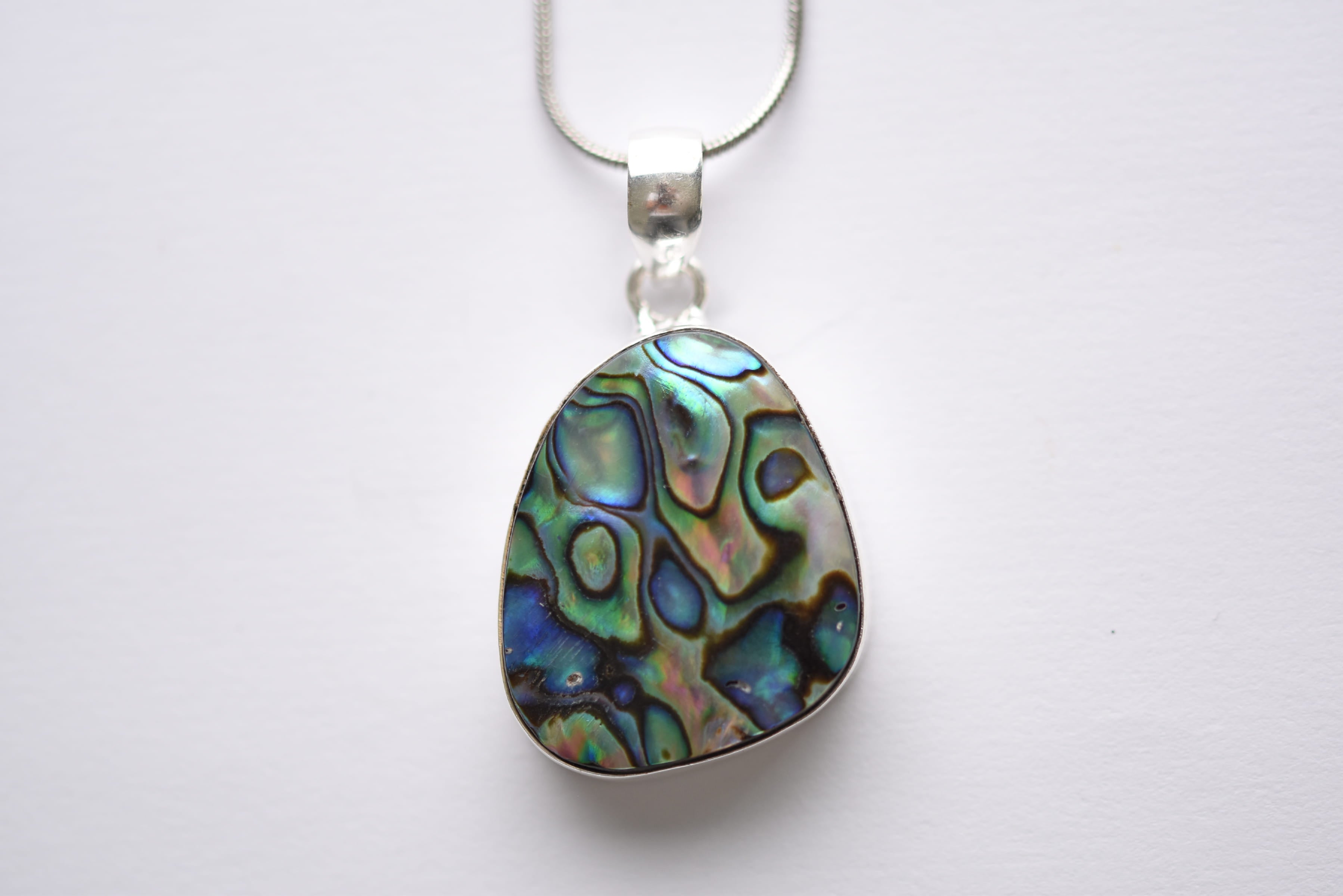 Abalon kagyló medál ezüst fogalatban