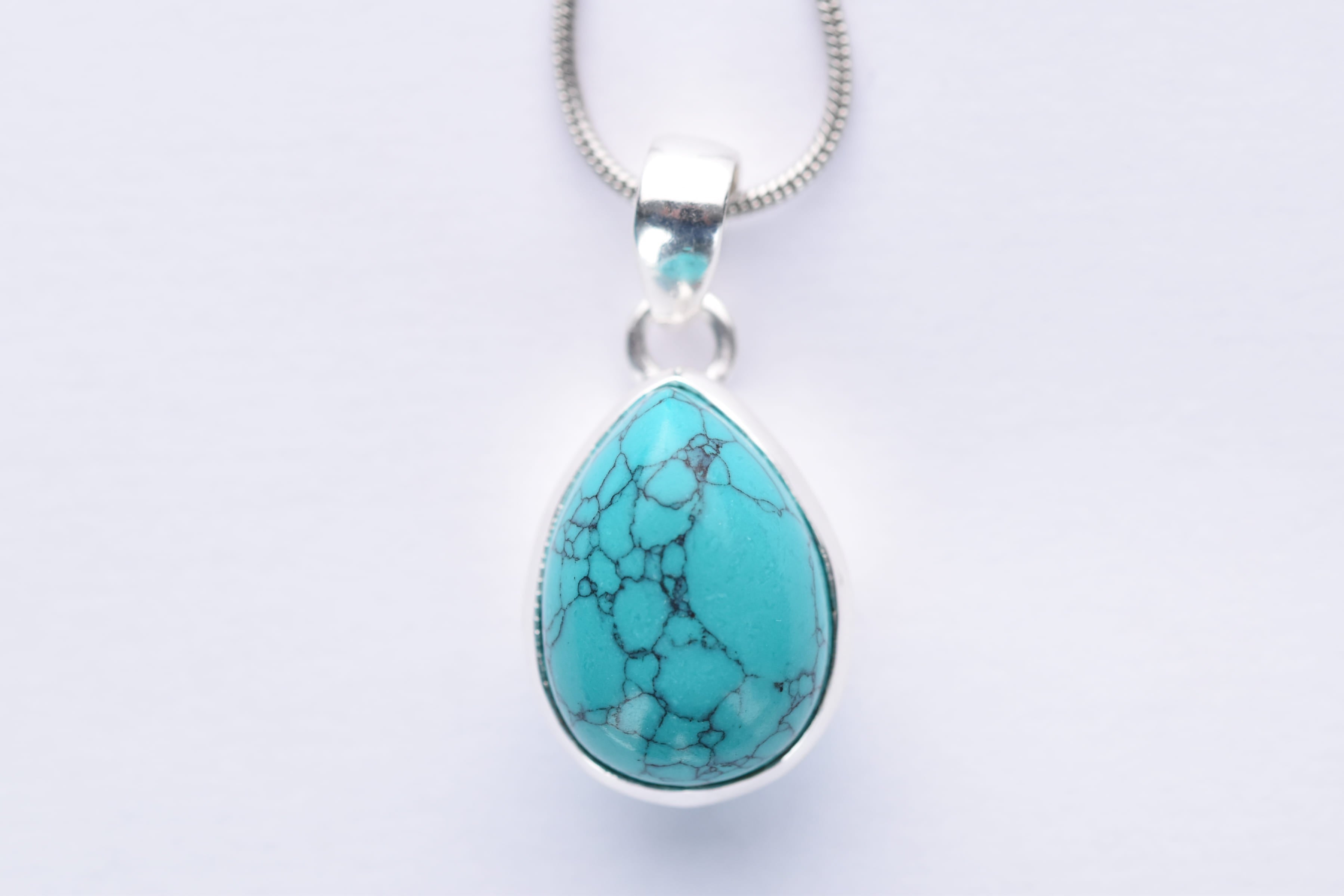 Türkiz köves medál ezüst foglalatban