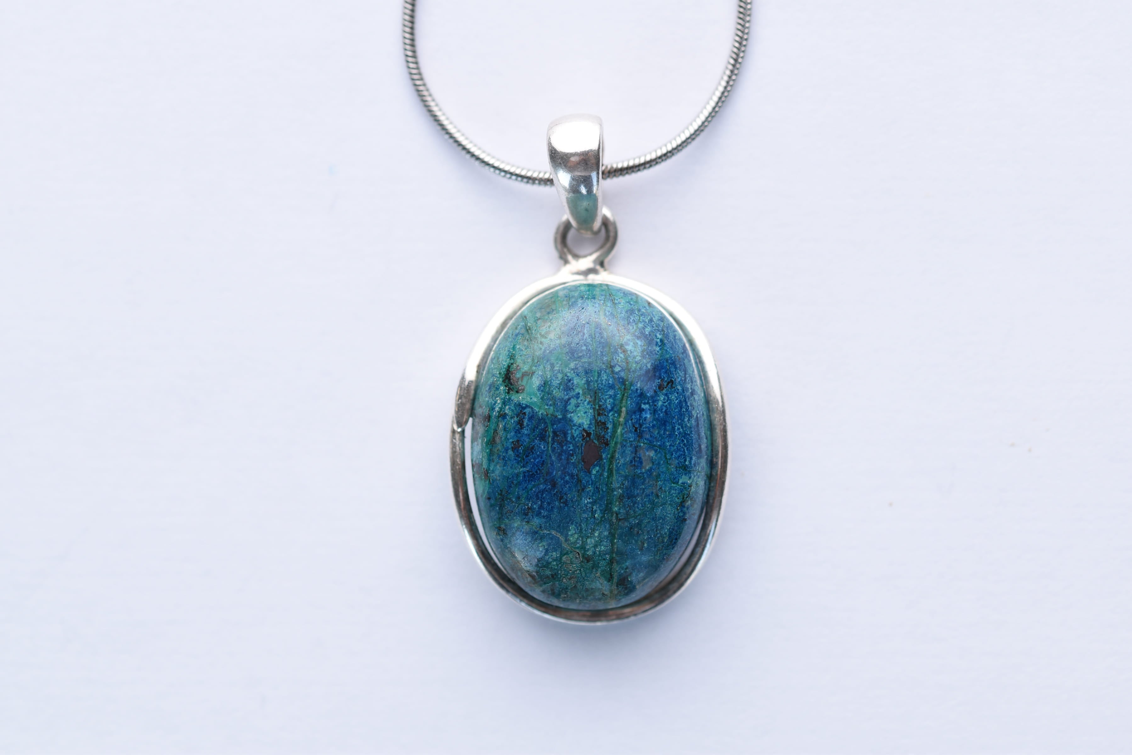 Krizokolla köves medál ezüst foglaltban