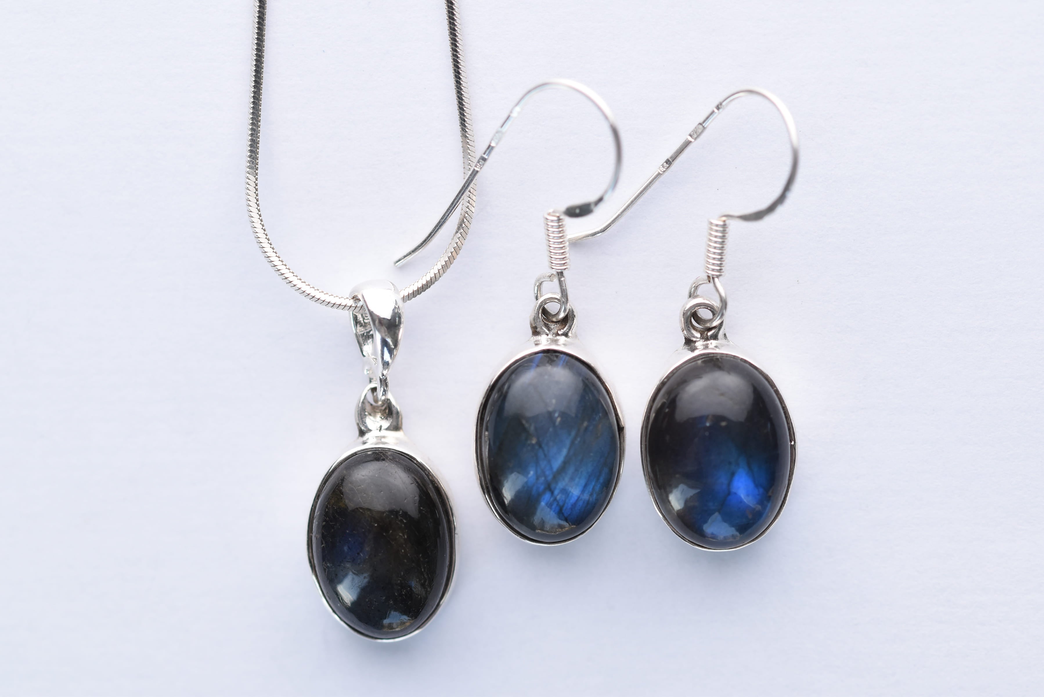 Labradorit köves ékszer szett ezüst foglalatban